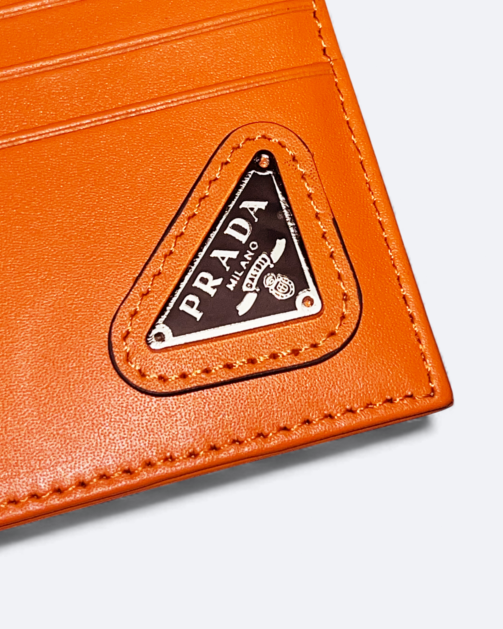 Prada – pouzdro na karty s logem – oranžové