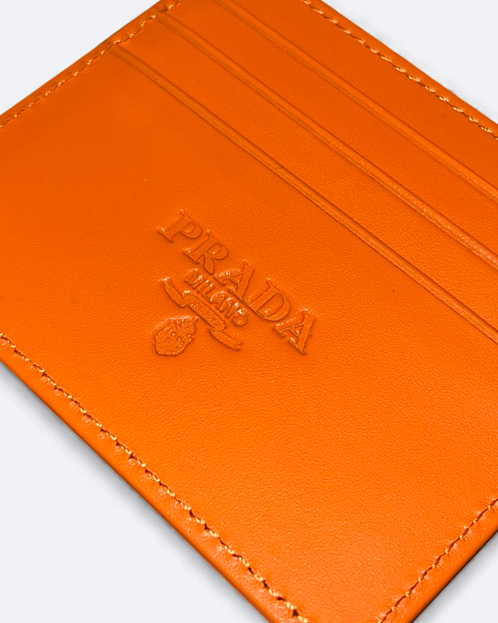 Prada – pouzdro na karty s logem – oranžové