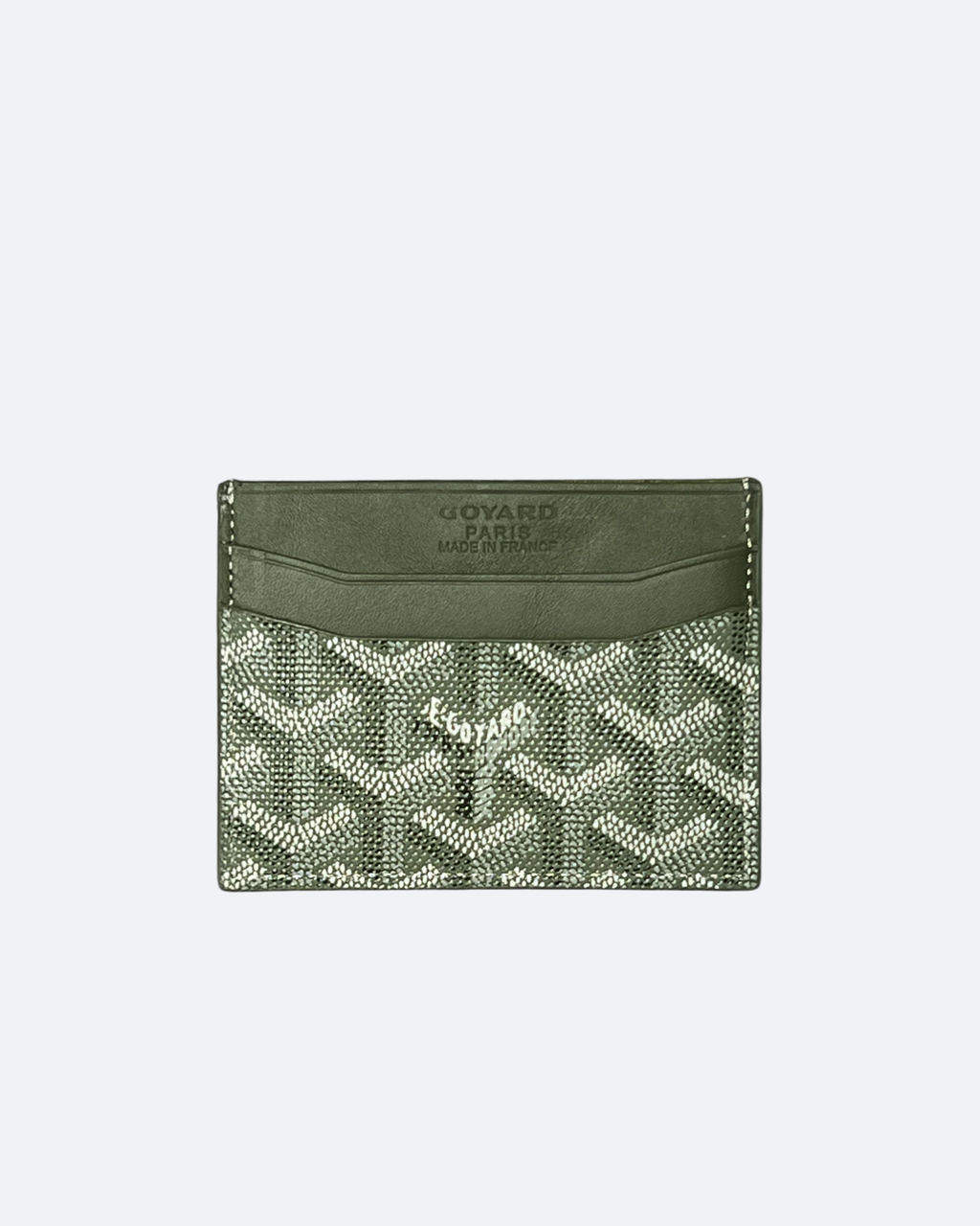 Pouzdro na karty se vzorem Goyard – Khaki zelená