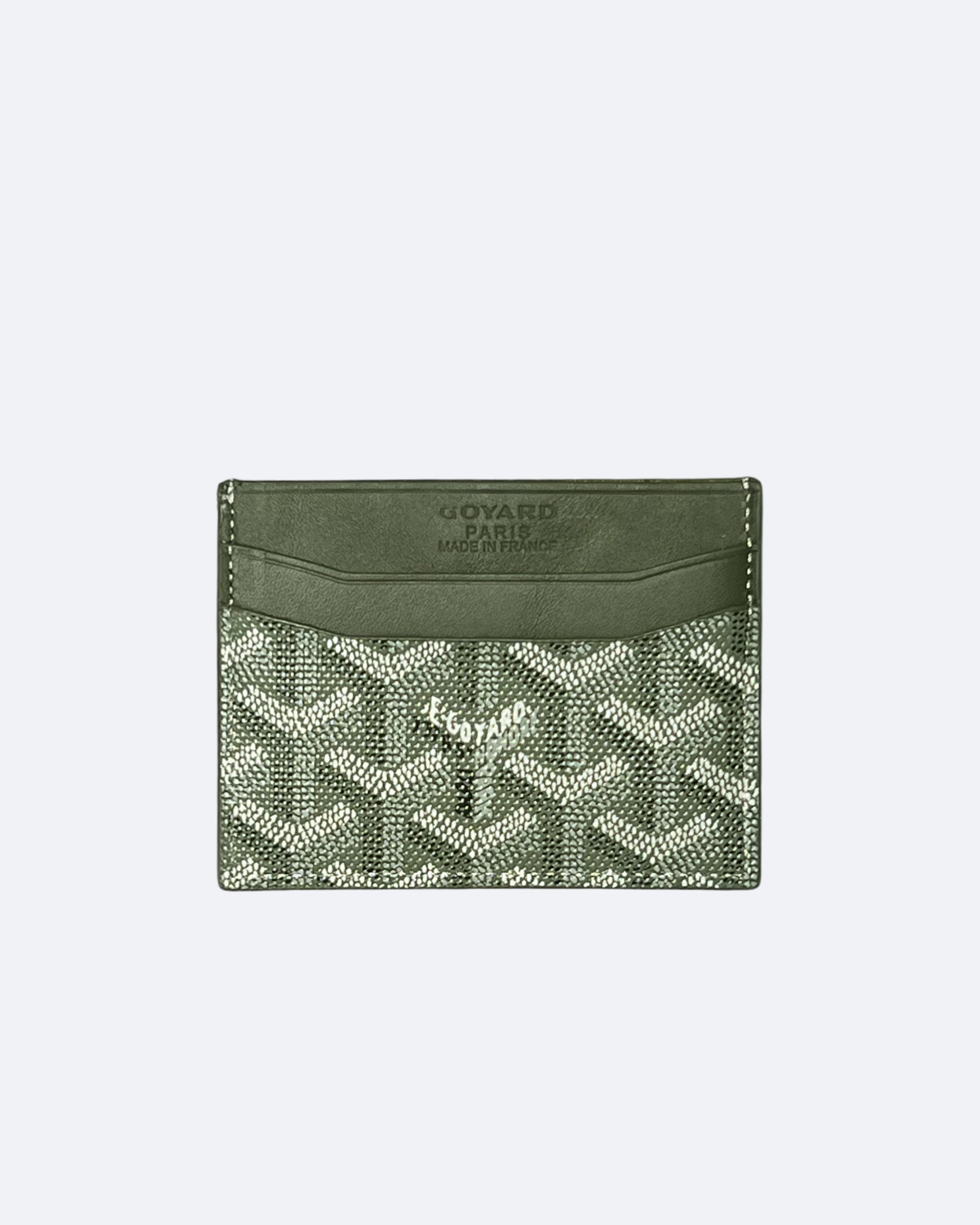Pouzdro na karty se vzorem Goyard – Khaki zelená