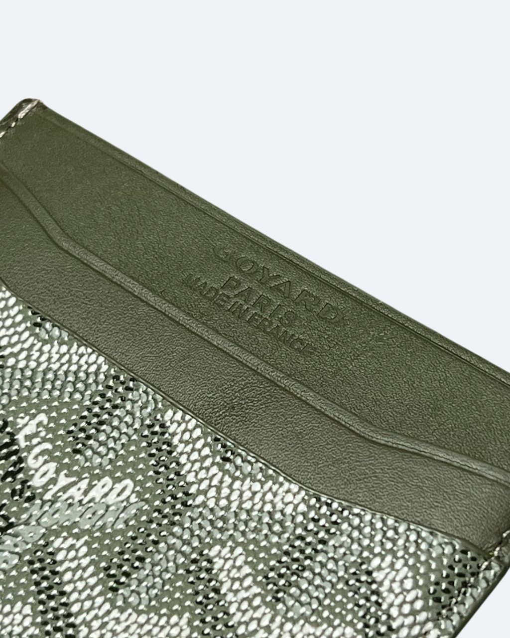 Pouzdro na karty se vzorem Goyard – Khaki zelená