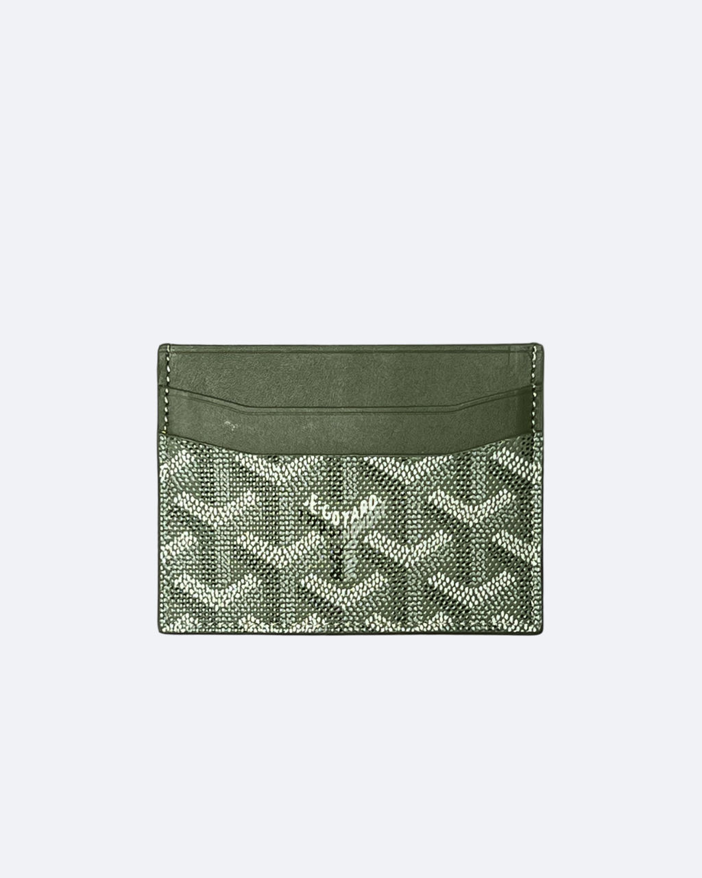 Pouzdro na karty se vzorem Goyard – Khaki zelená