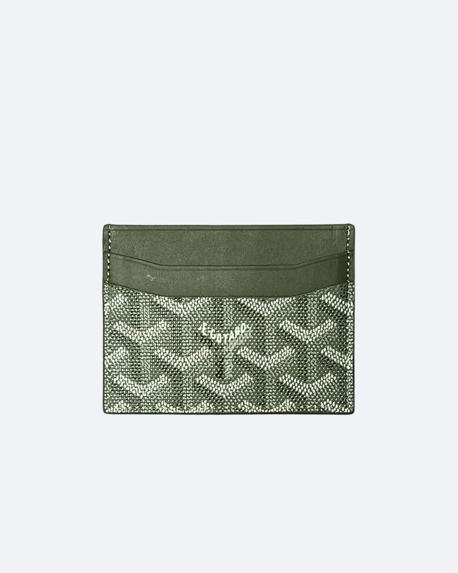 Pouzdro na karty se vzorem Goyard – Khaki zelená
