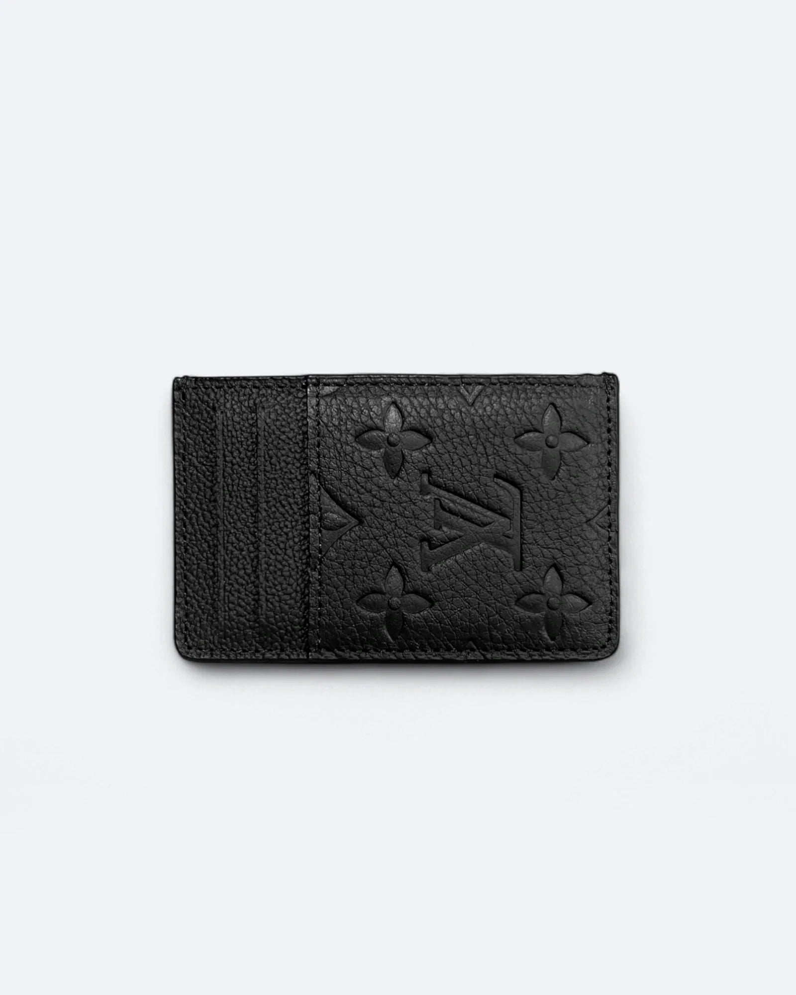 Louis Vuitton – Pouzdro na karty – Reliéfní vzor LV – Černá