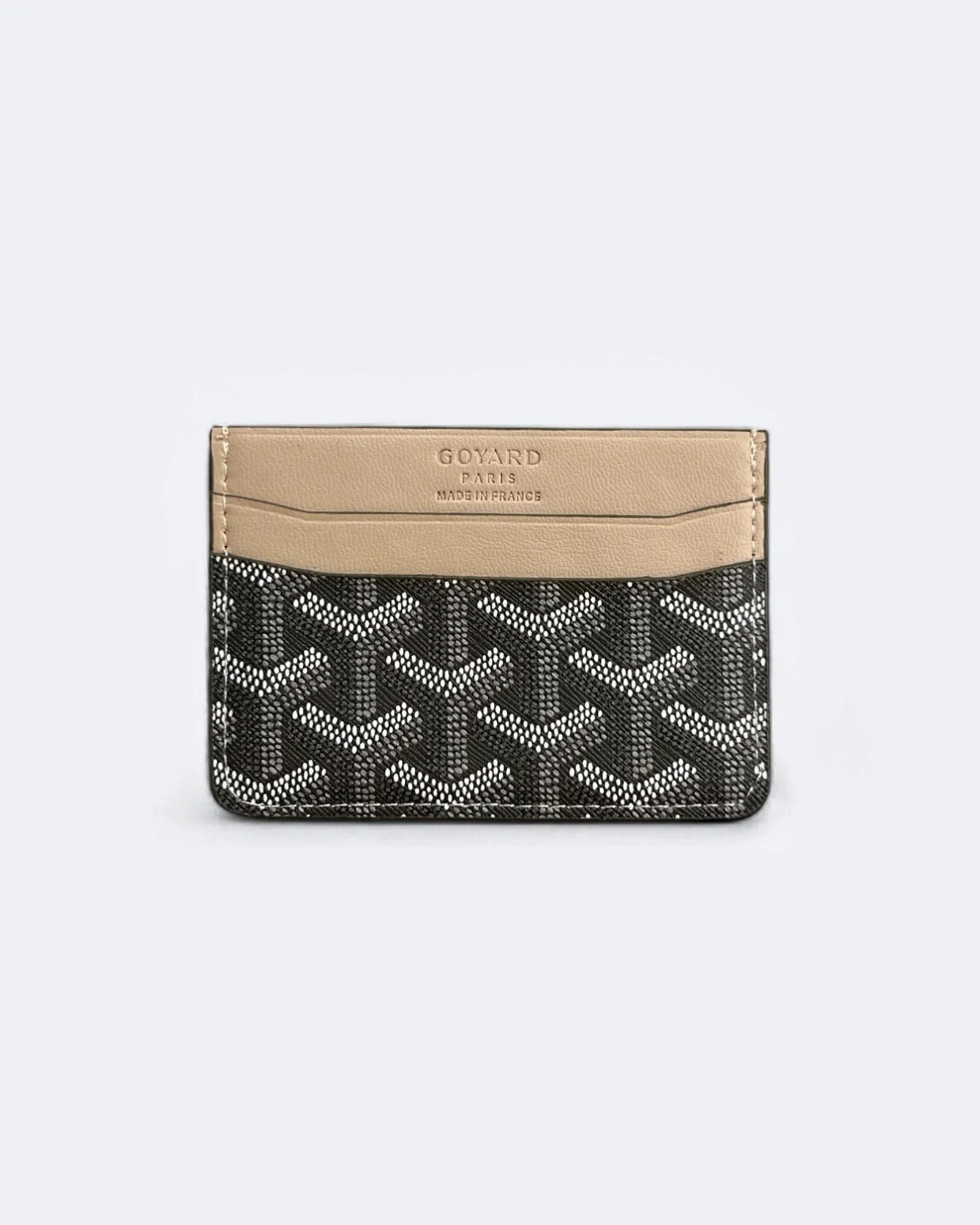 Goyard vzor, pouzdro na karty - šedá/béžová