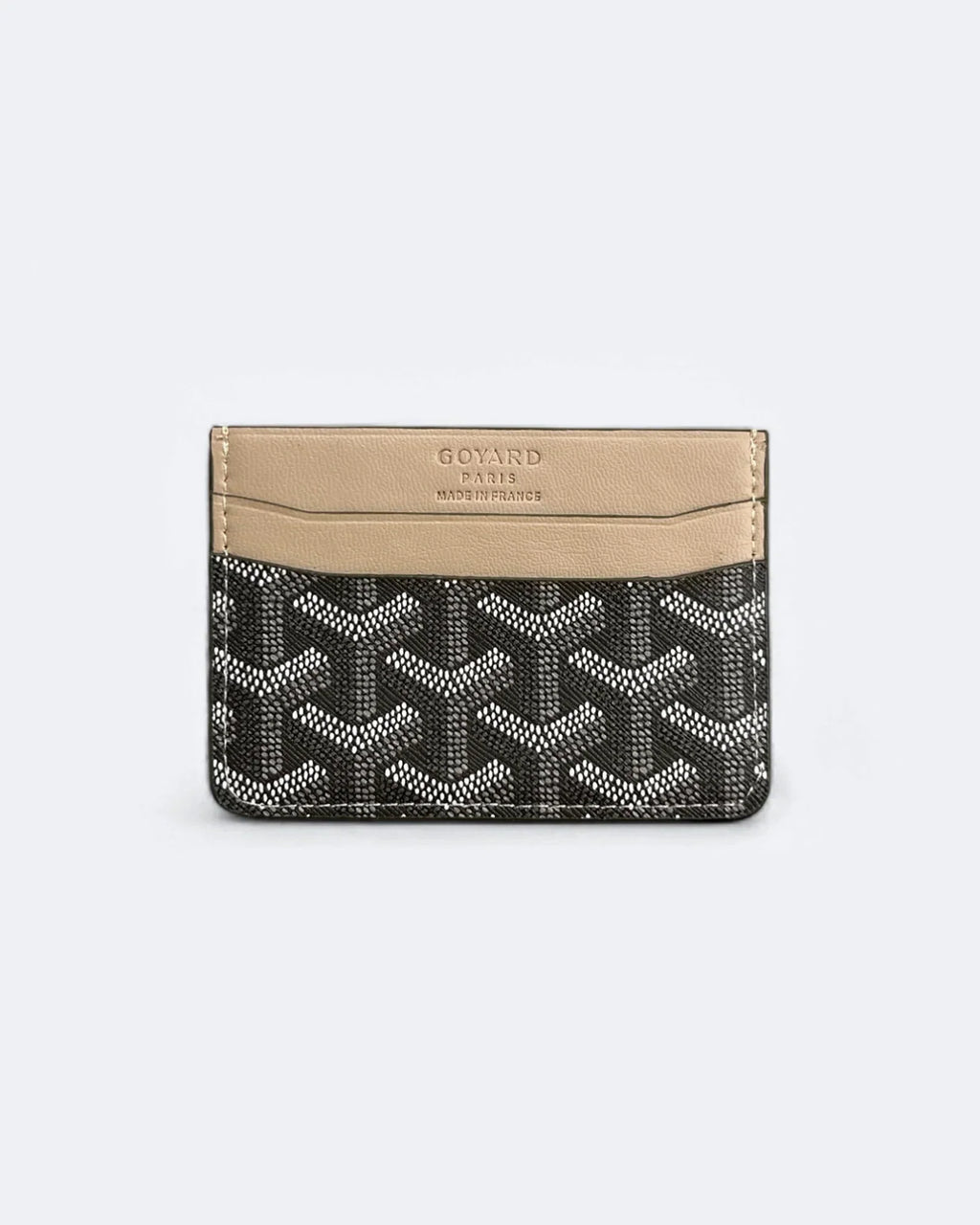 Goyard vzor, pouzdro na karty - šedá/béžová