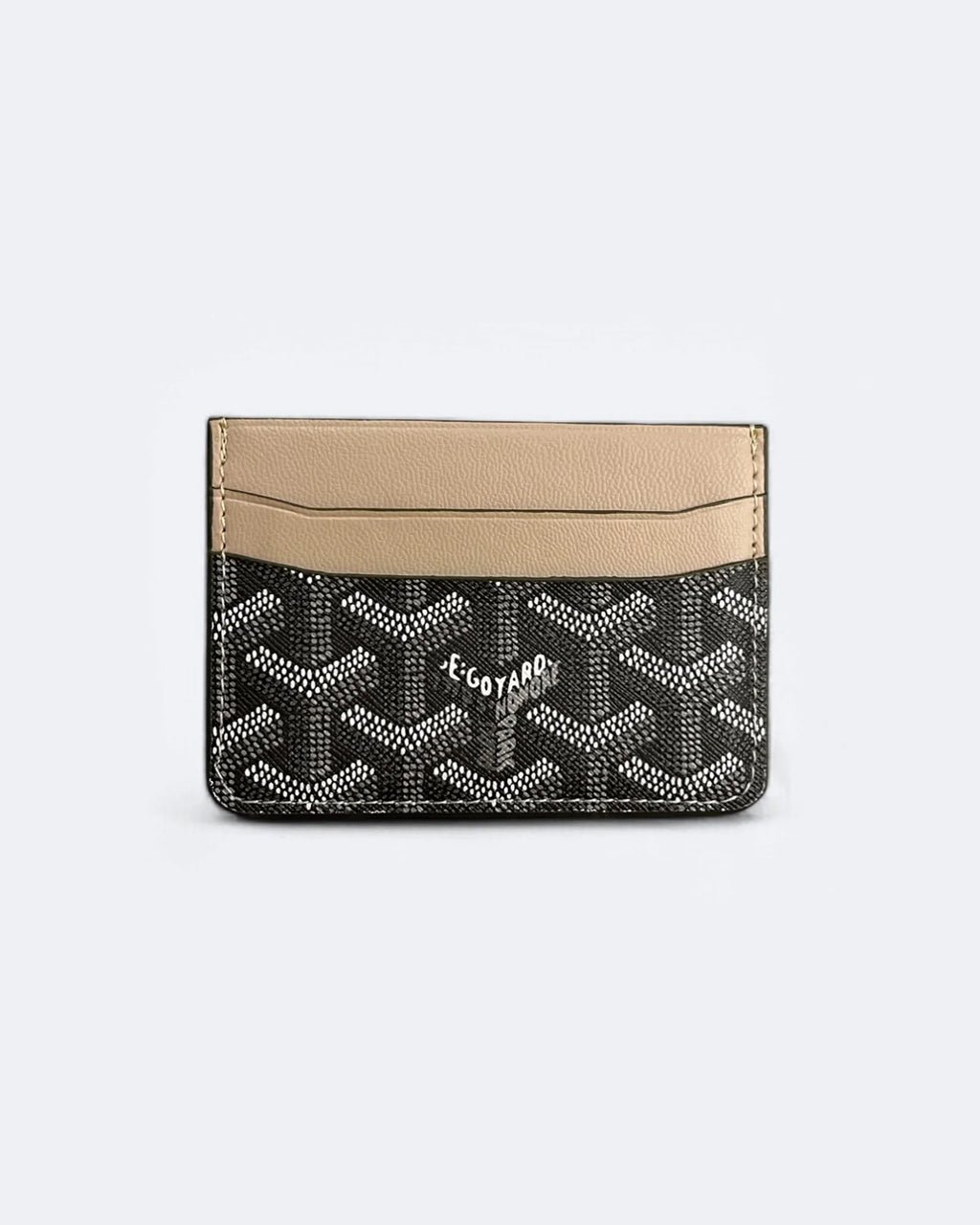 Goyard vzor, pouzdro na karty - šedá/béžová