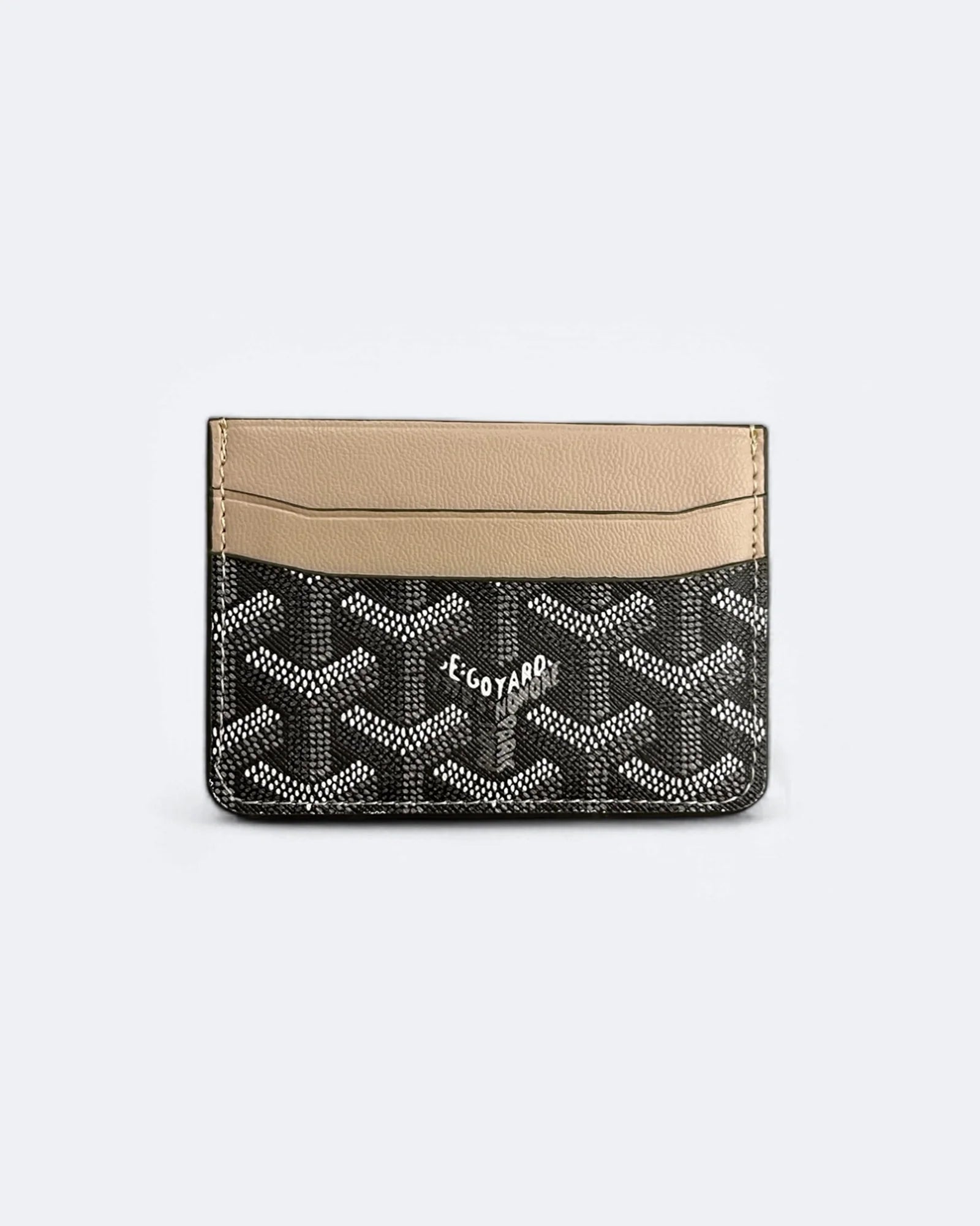 Goyard vzor, pouzdro na karty - šedá/béžová