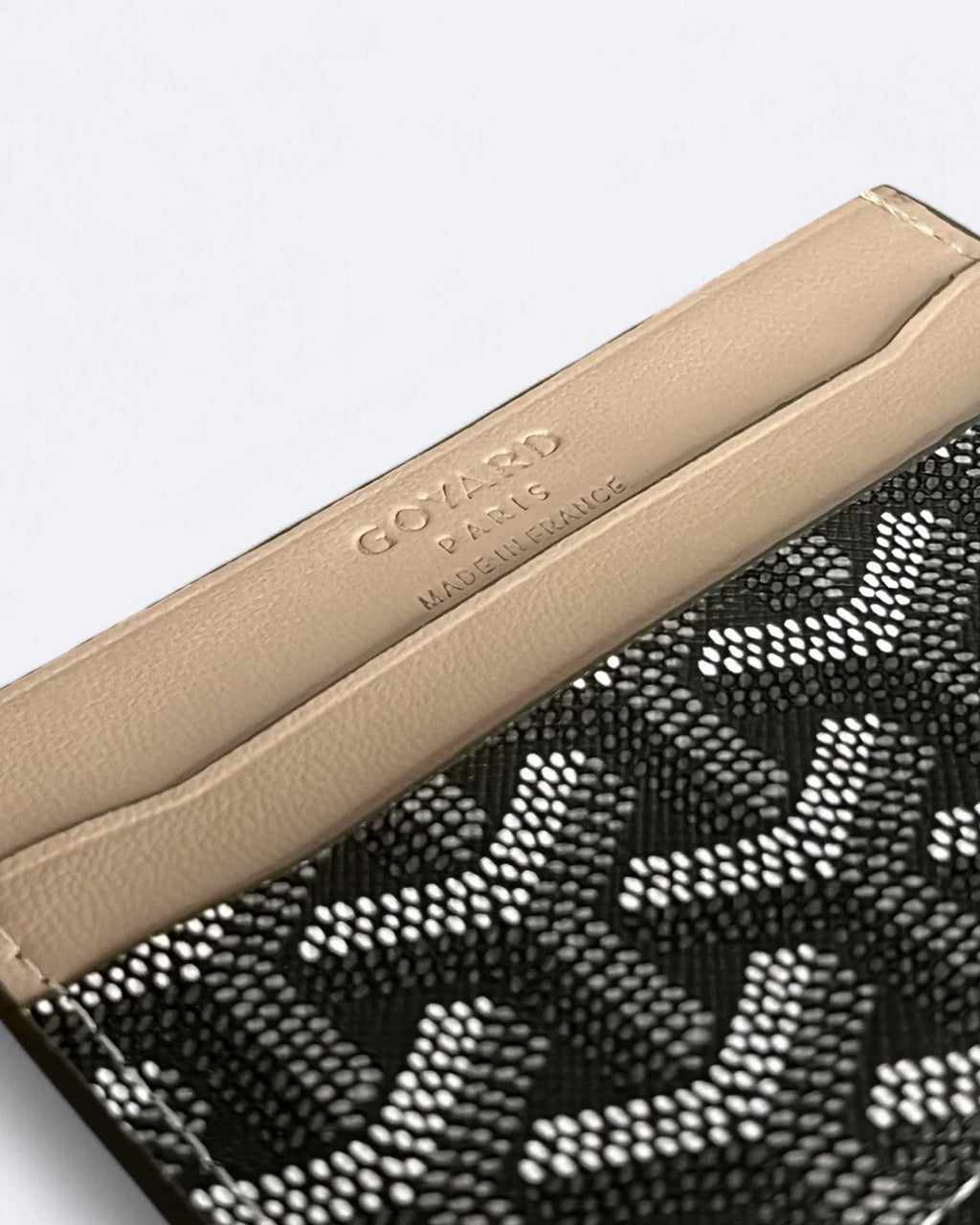 Goyard vzor, pouzdro na karty - šedá/béžová
