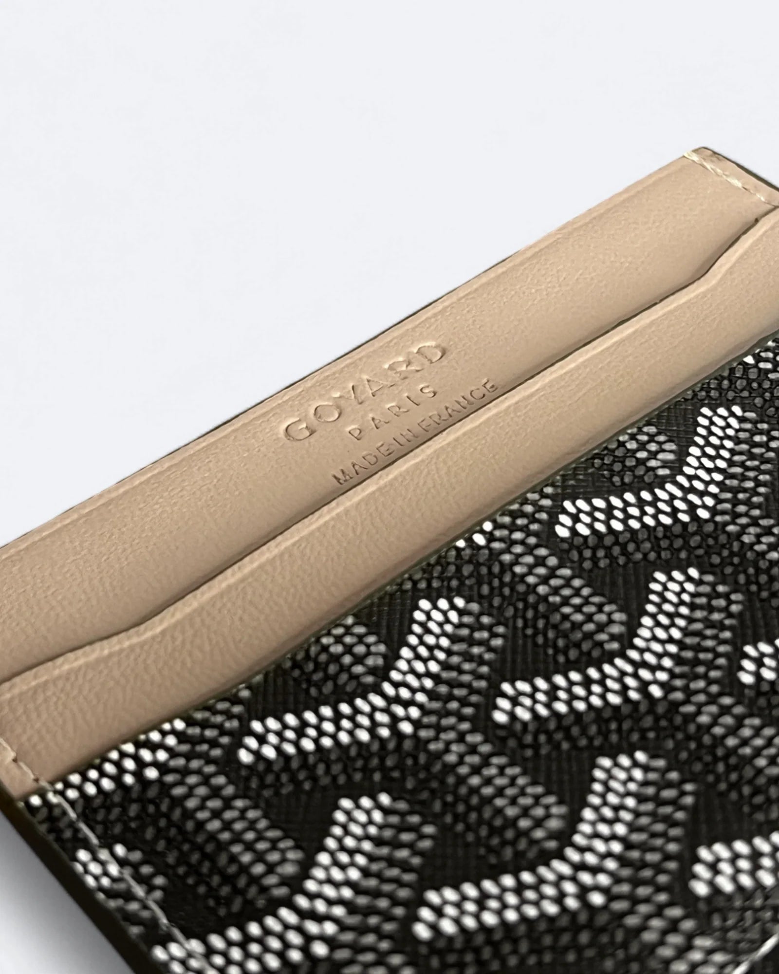 Goyard vzor, pouzdro na karty - šedá/béžová