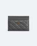 Chanel - Pufové pouzdro na karty - šedé