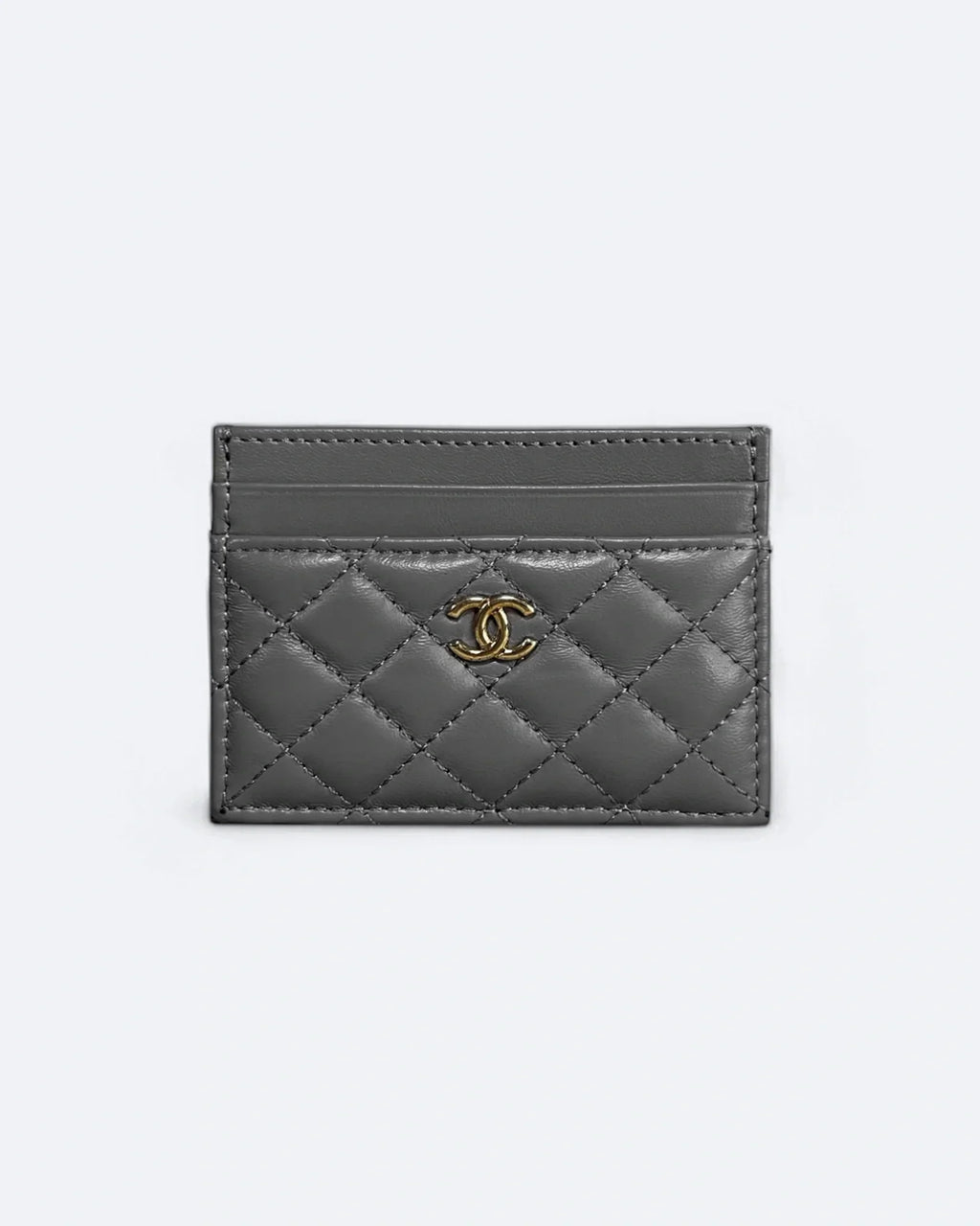 Chanel - Pufové pouzdro na karty - šedé
