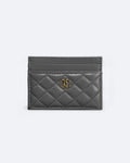 Chanel - Pufové pouzdro na karty - šedé