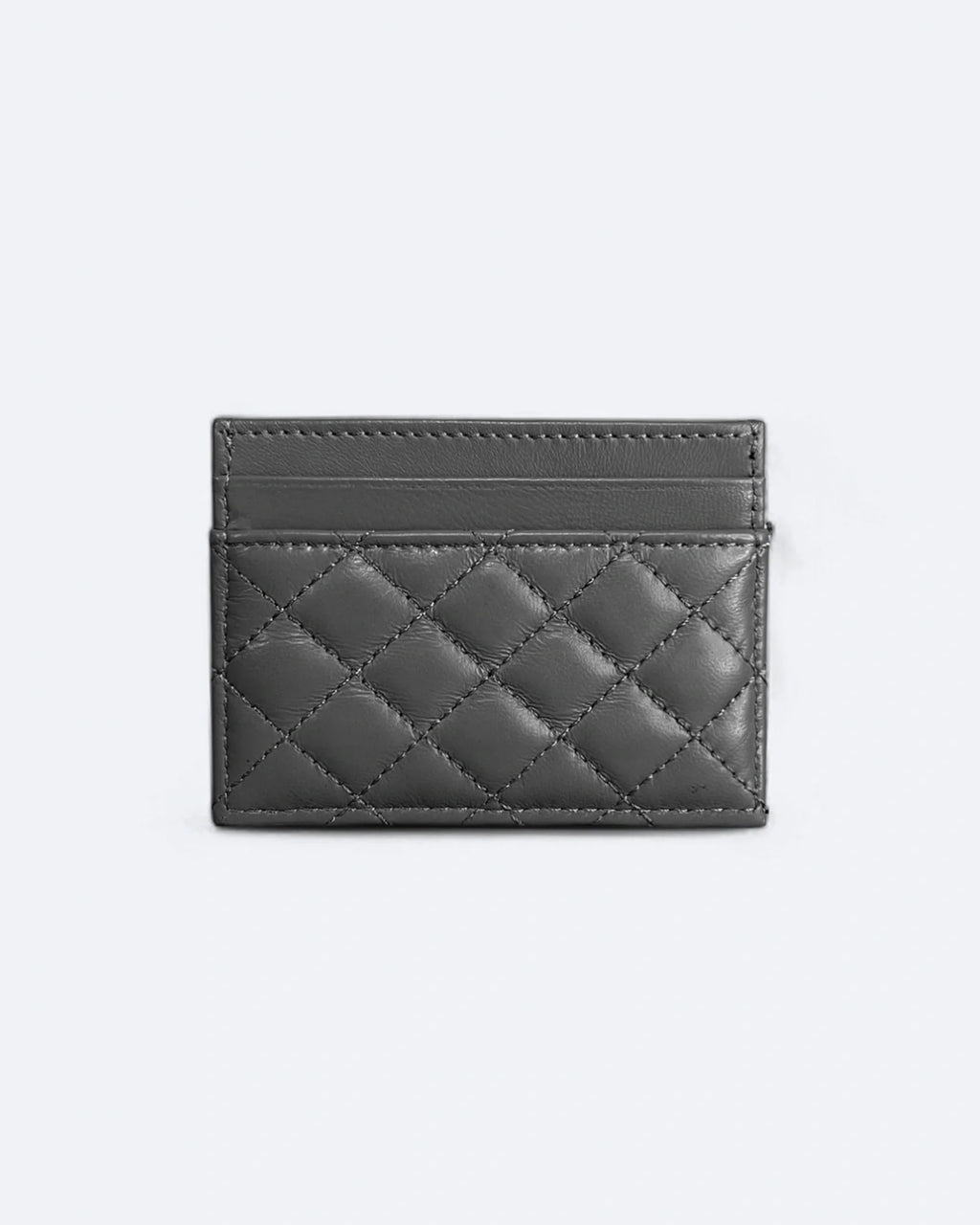 Chanel - Pufové pouzdro na karty - šedé