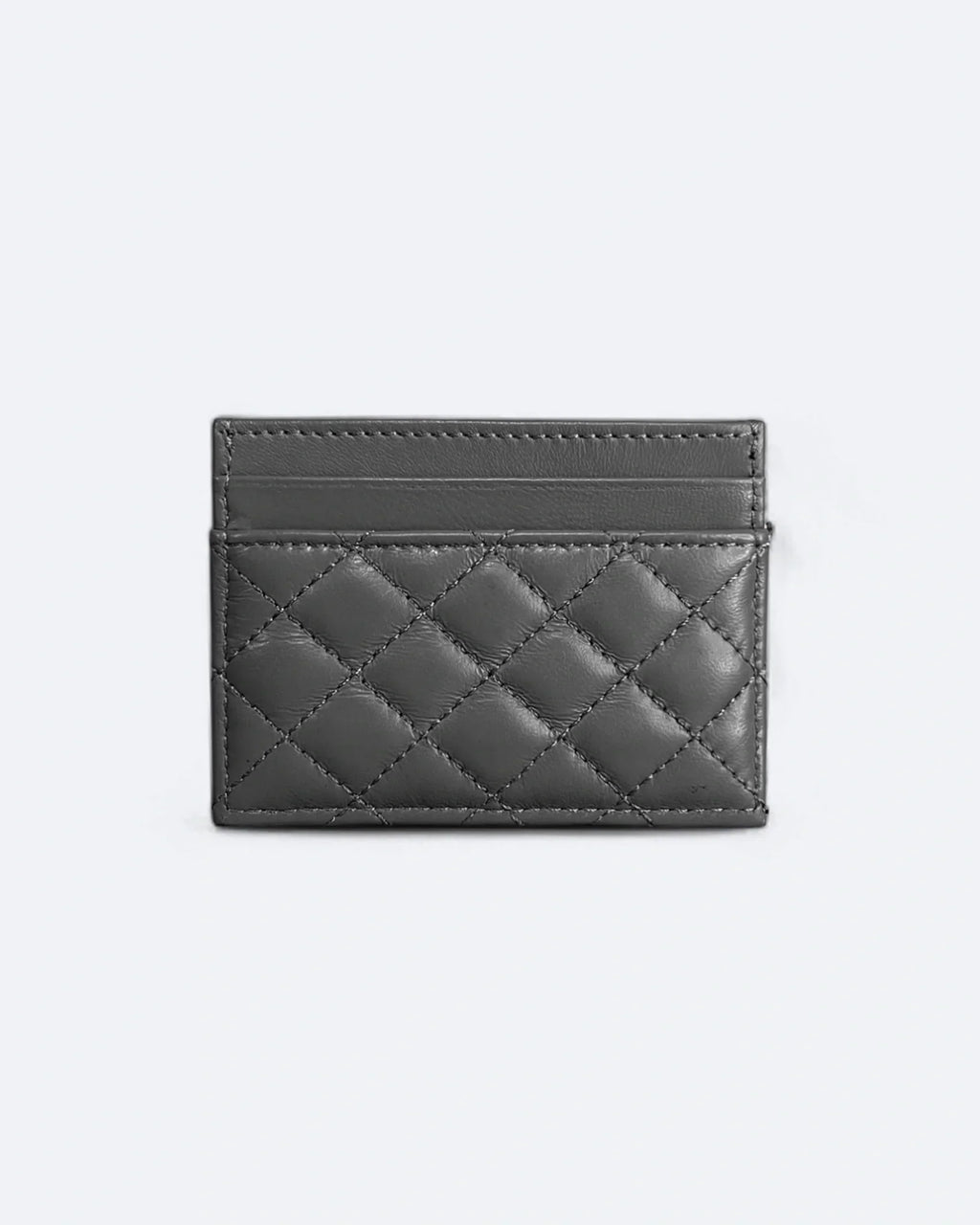 Chanel - Pufové pouzdro na karty - šedé