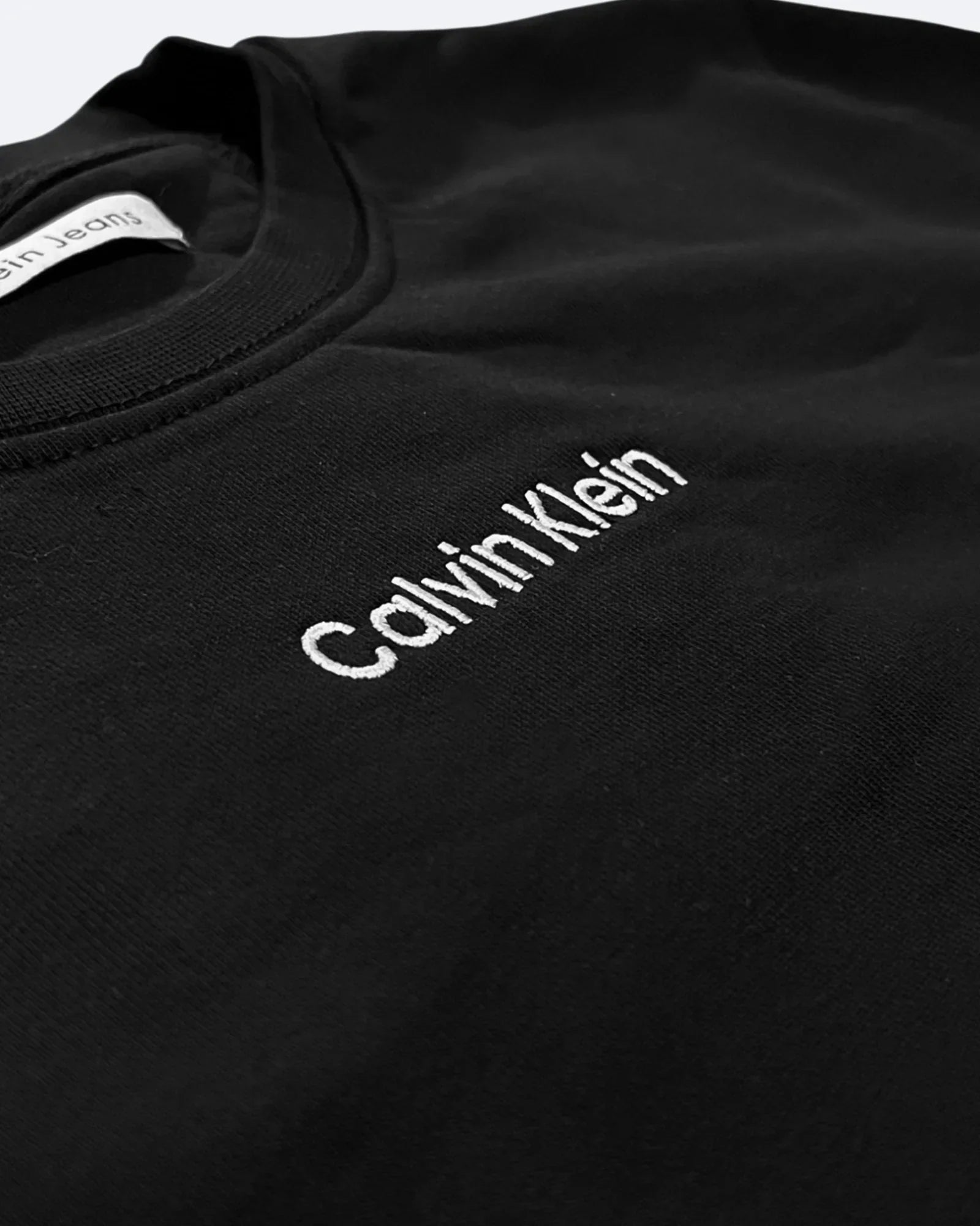 Calvin Klein – Mikina s vyšívaným logem – Černá