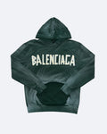 Balenciaga – Mikina s kapucí s potiskem žluté pásky – Sepraná zelená