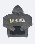 Balenciaga – Mikina s kapucí a sepraným efektem Yellow Tape – šedá