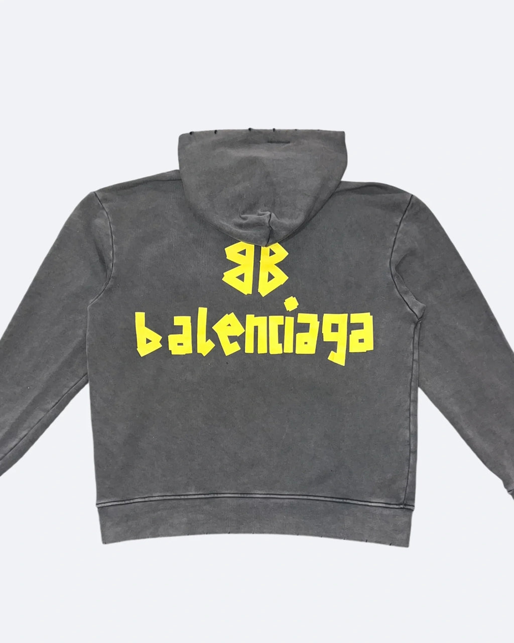 Balenciaga – Mikina s kapucí a sepraným efektem Yellow Tape – šedá