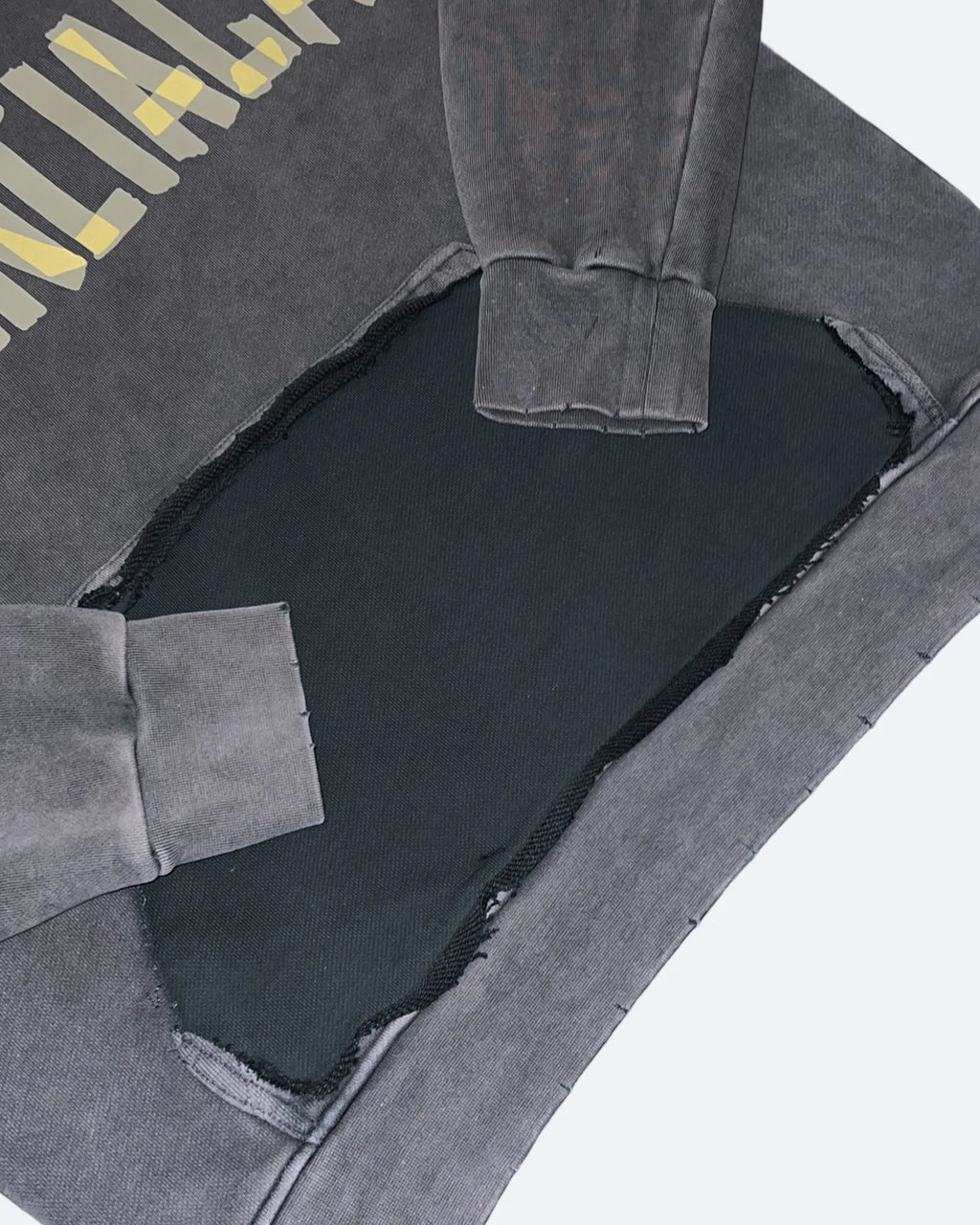 Balenciaga – Mikina s kapucí a sepraným efektem Yellow Tape – šedá