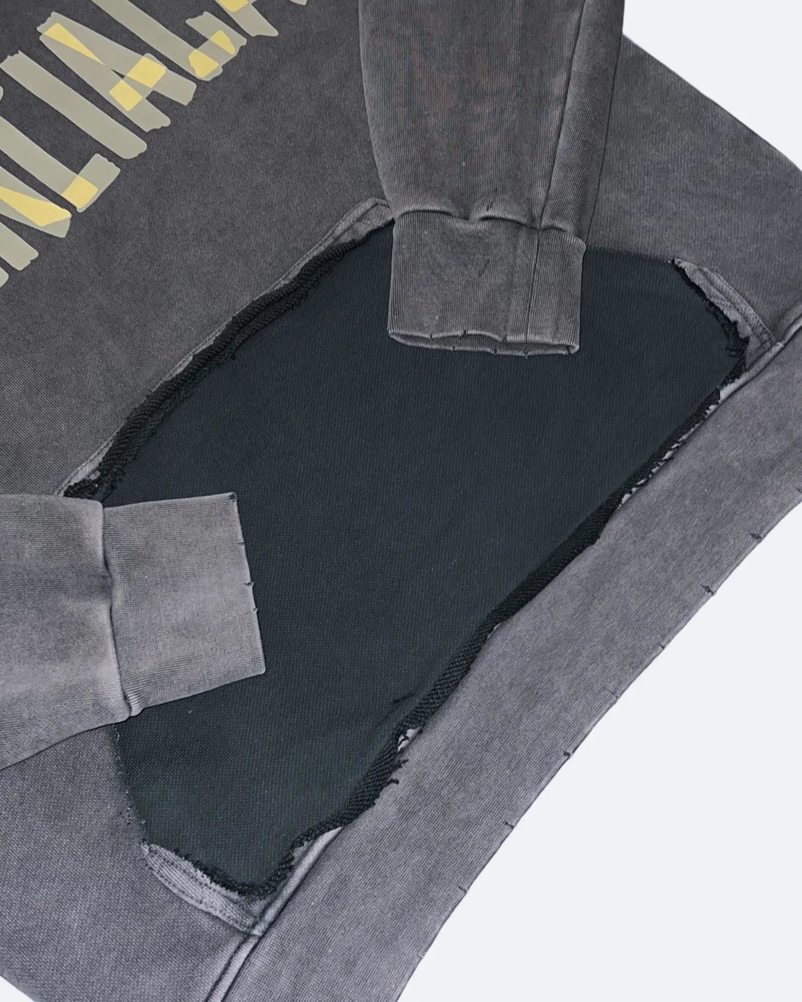Balenciaga – Mikina s kapucí a sepraným efektem Yellow Tape – šedá