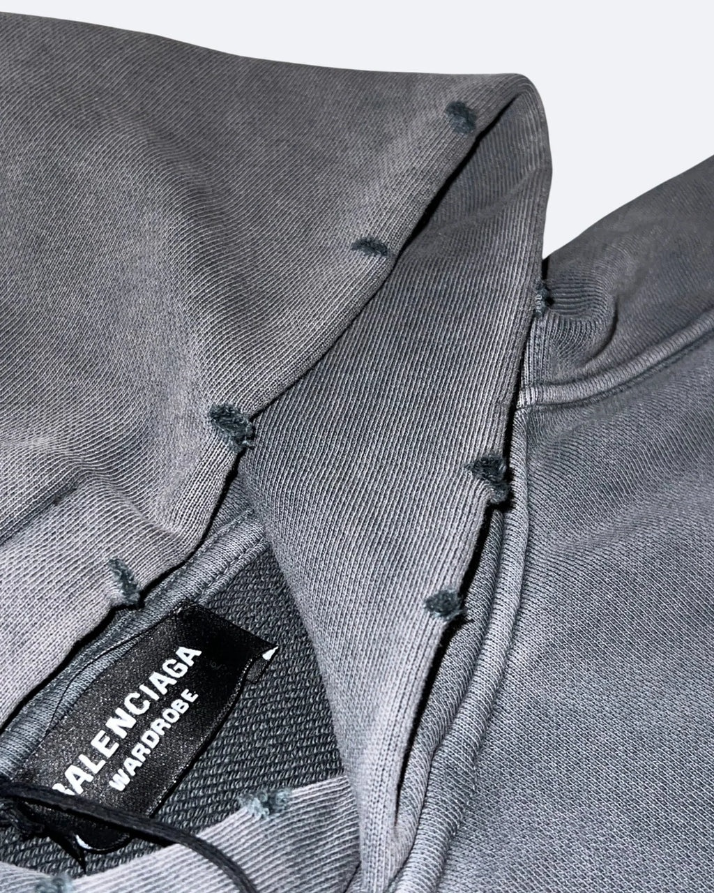 Balenciaga – Mikina s kapucí a sepraným efektem Yellow Tape – šedá