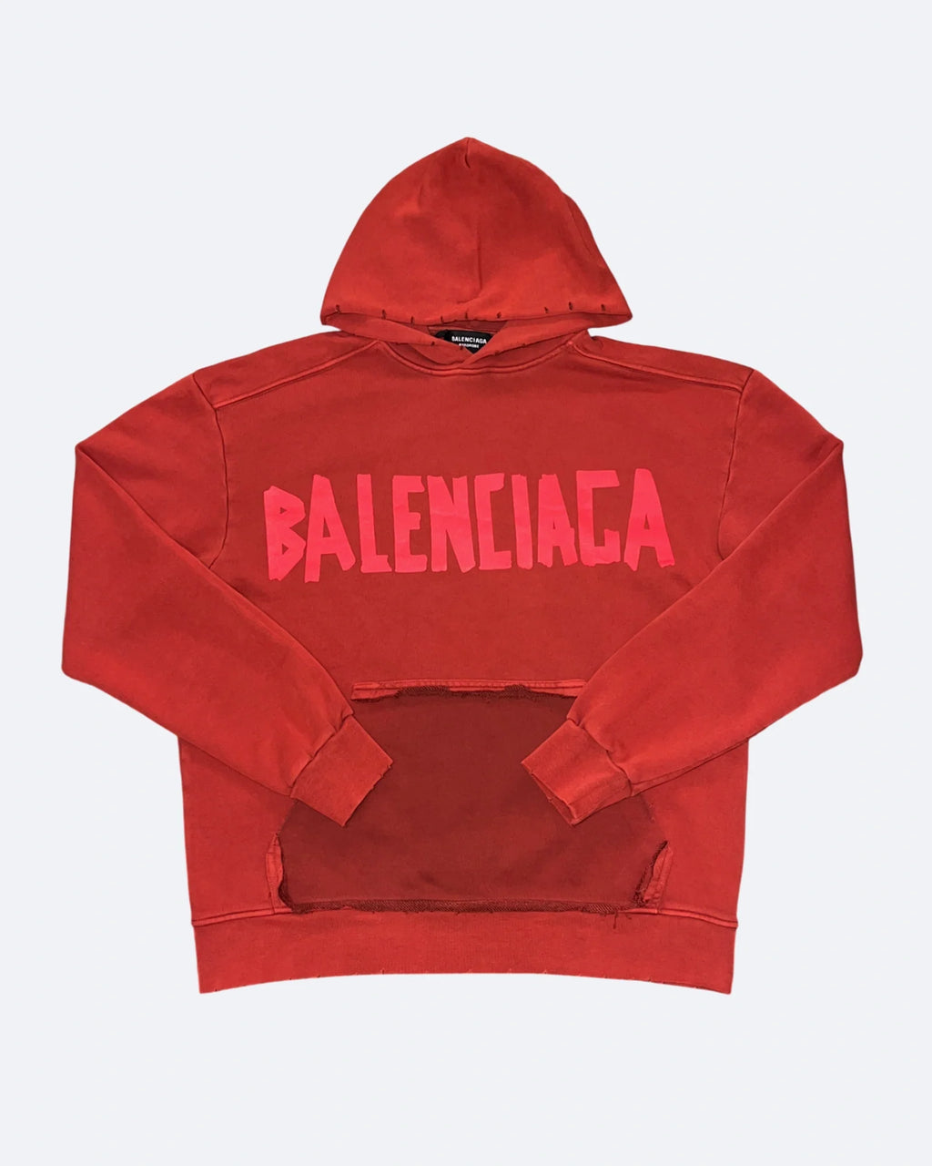 Balenciaga - Mikina Red Tape Distressed - Sepraná červená