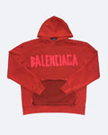 Balenciaga - Mikina Red Tape Distressed - Sepraná červená