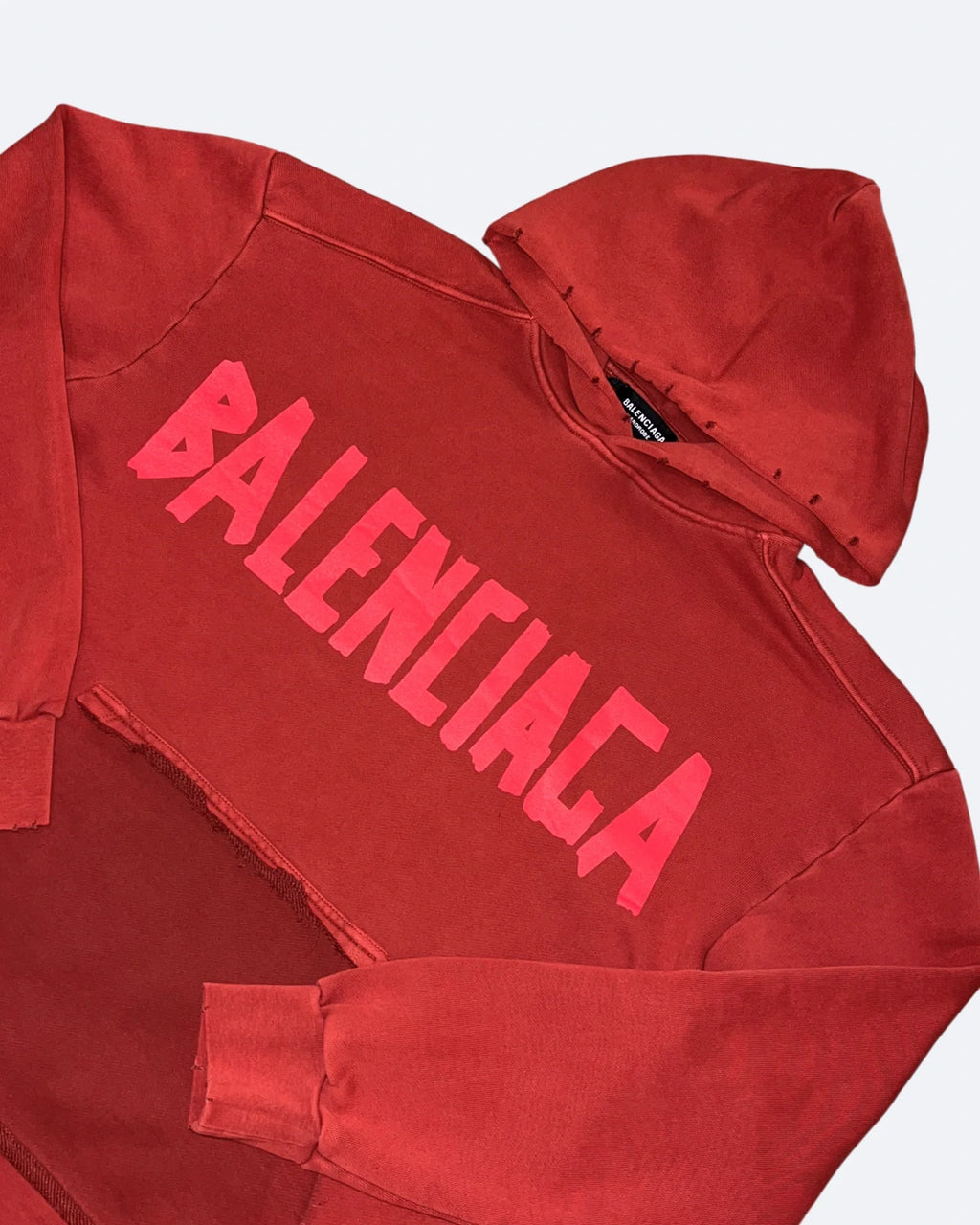 Balenciaga - Mikina Red Tape Distressed - Sepraná červená