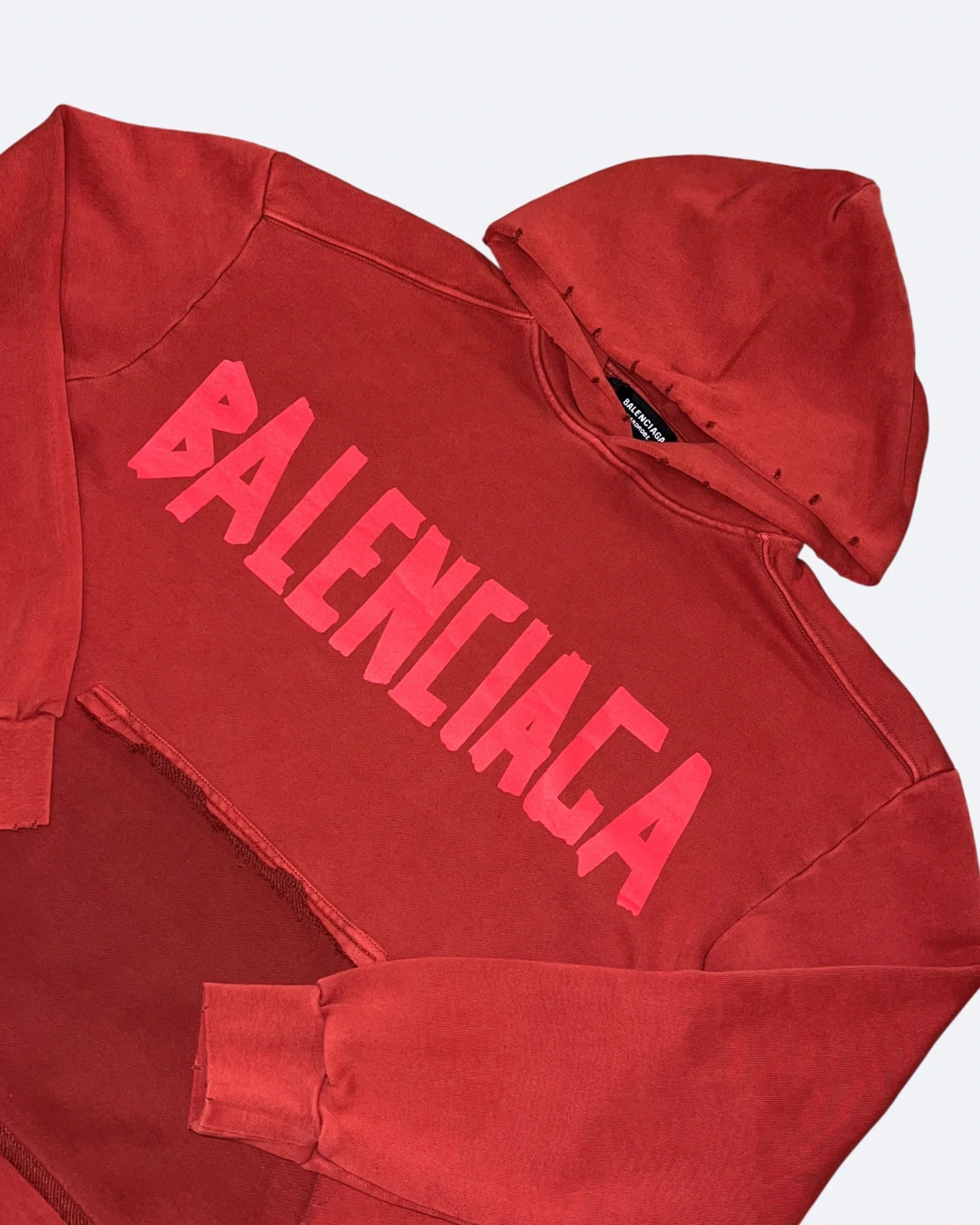 Balenciaga - Mikina Red Tape Distressed - Sepraná červená