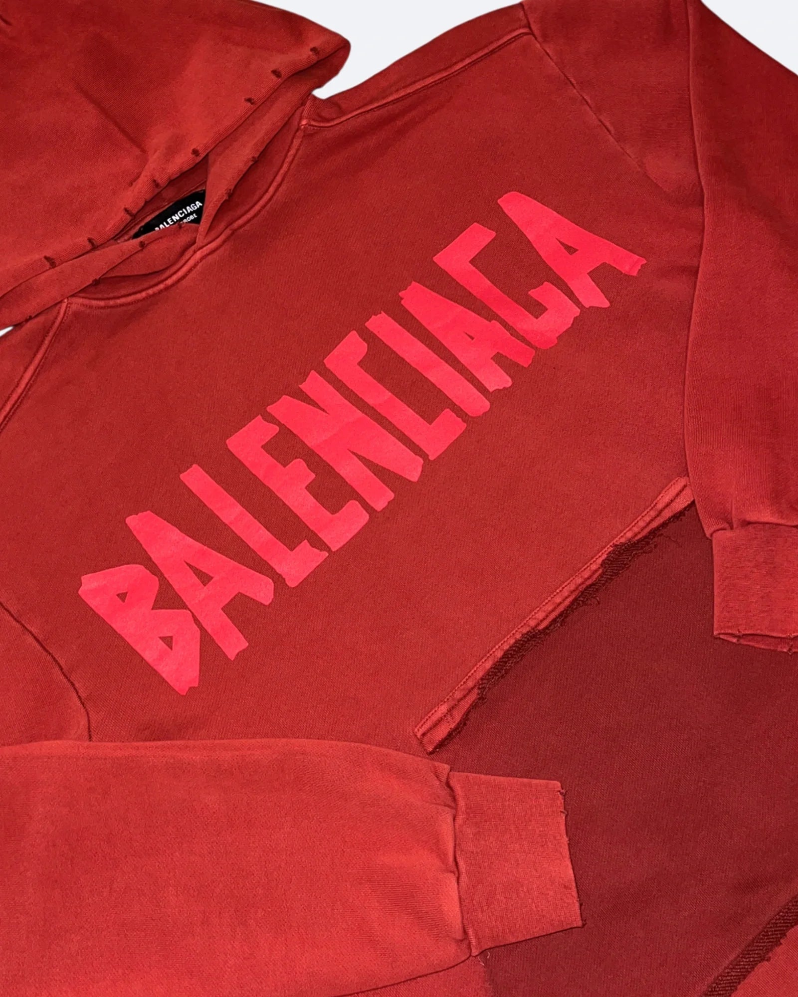 Balenciaga - Mikina Red Tape Distressed - Sepraná červená