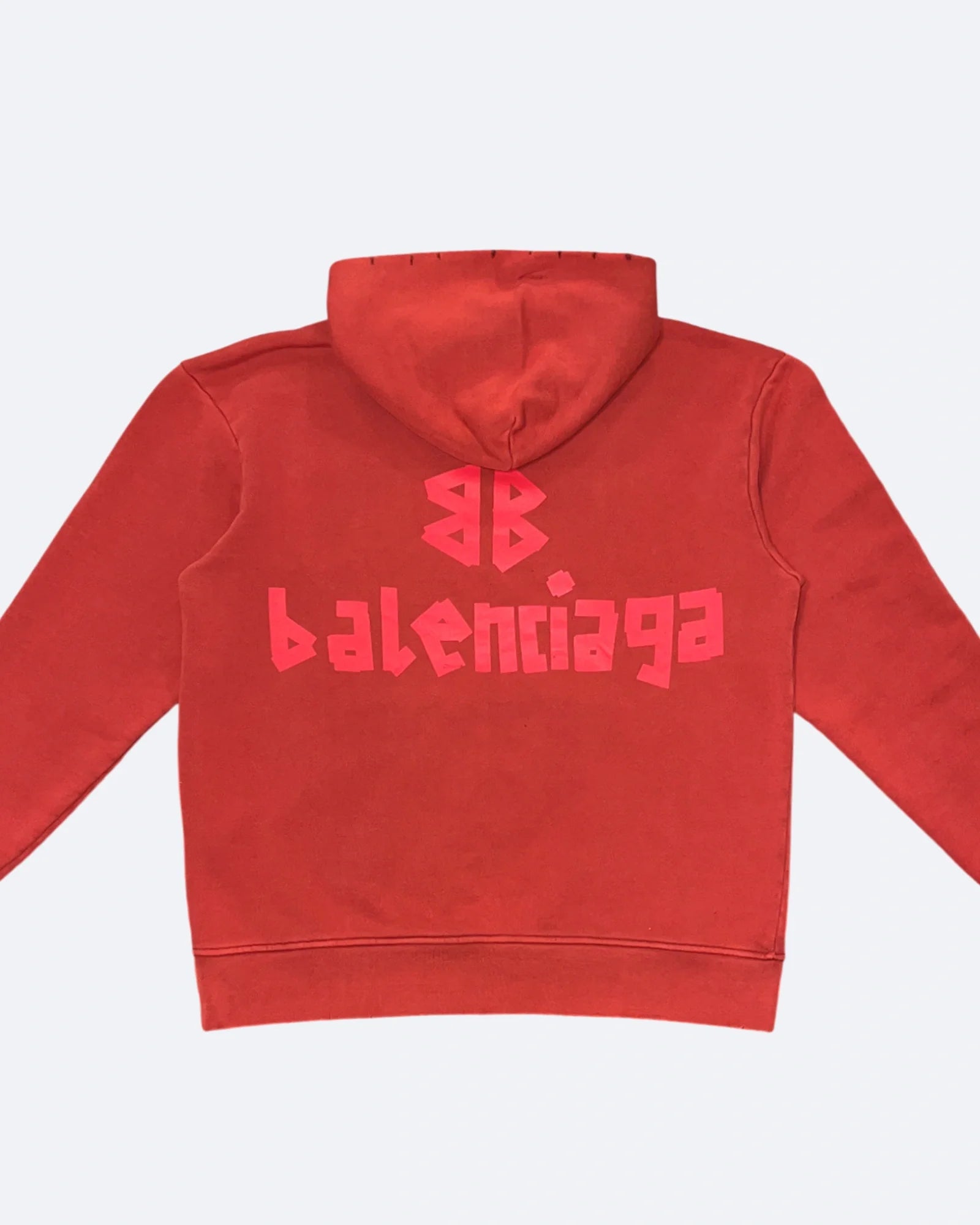 Balenciaga - Mikina Red Tape Distressed - Sepraná červená