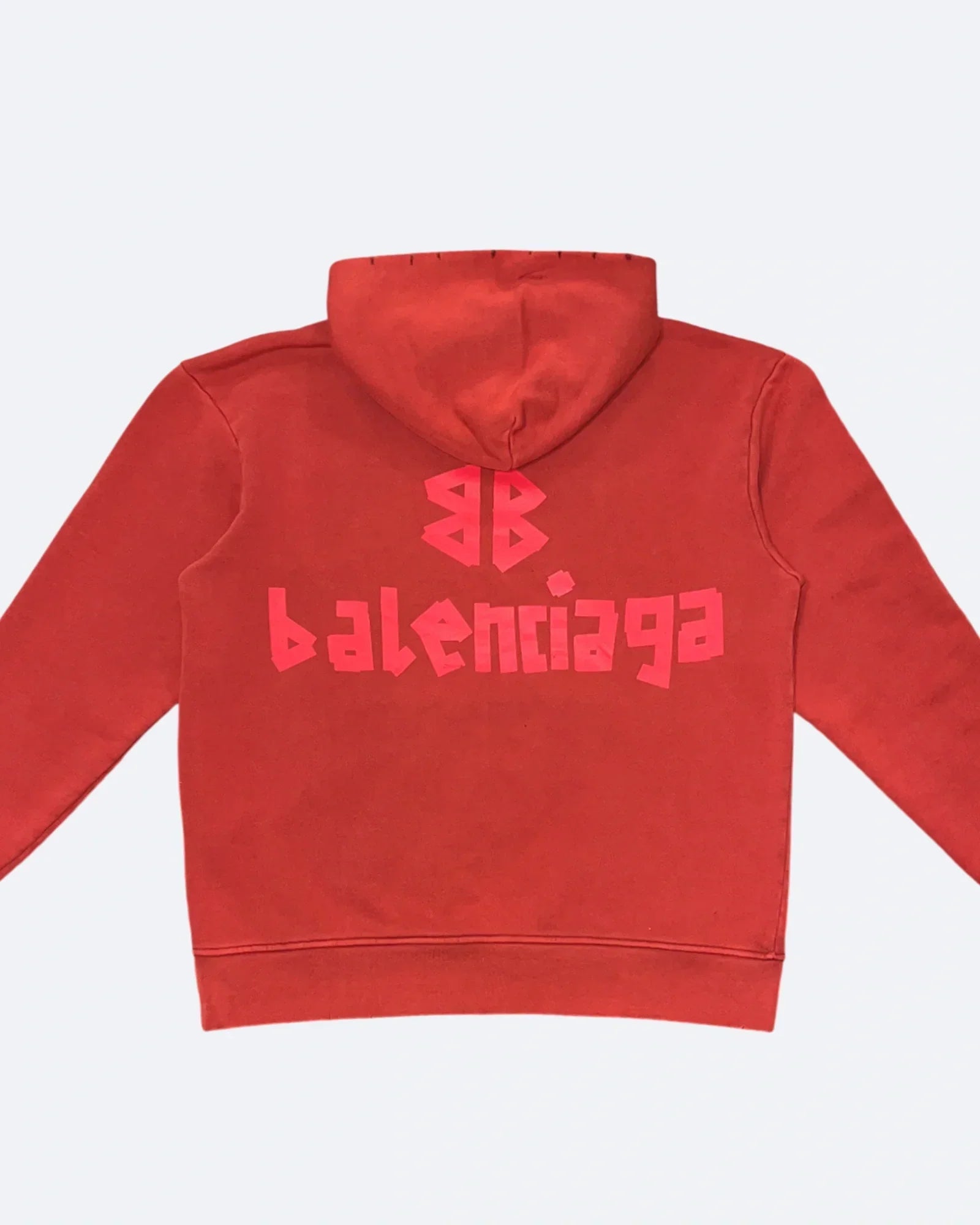Balenciaga - Mikina Red Tape Distressed - Sepraná červená