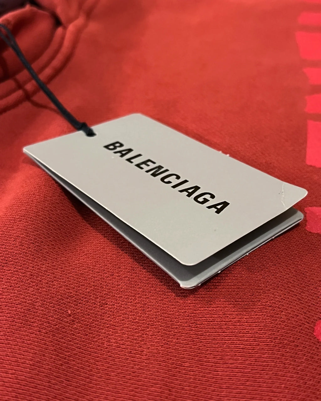 Balenciaga - Mikina Red Tape Distressed - Sepraná červená