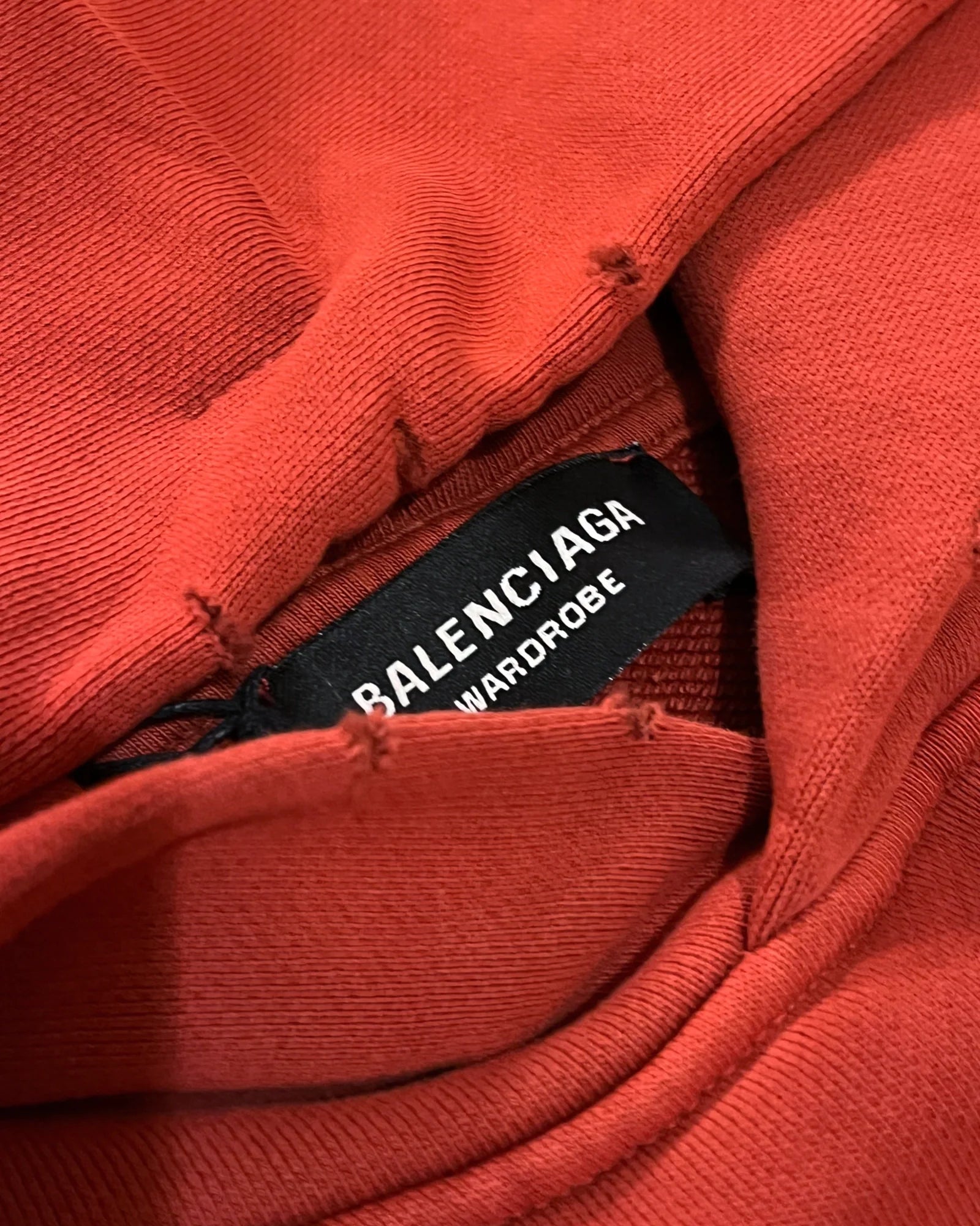 Balenciaga - Mikina Red Tape Distressed - Sepraná červená