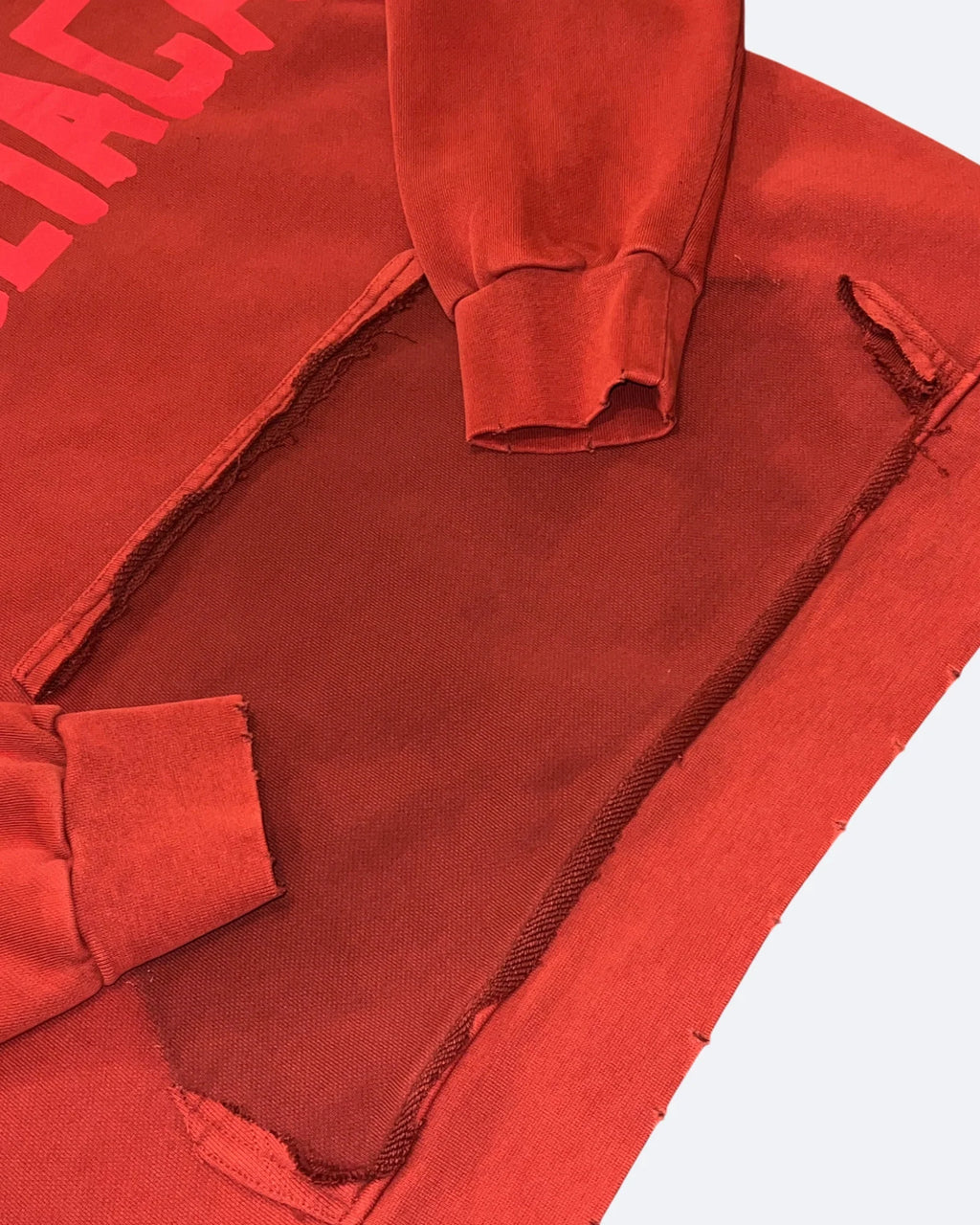 Balenciaga - Mikina Red Tape Distressed - Sepraná červená