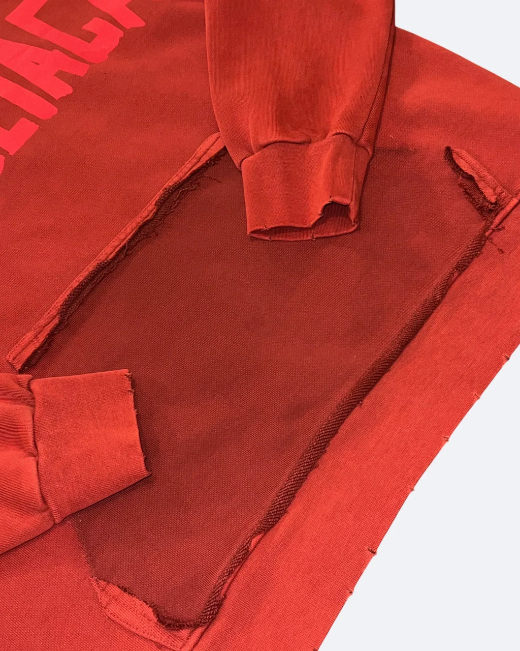 Balenciaga - Mikina Red Tape Distressed - Sepraná červená