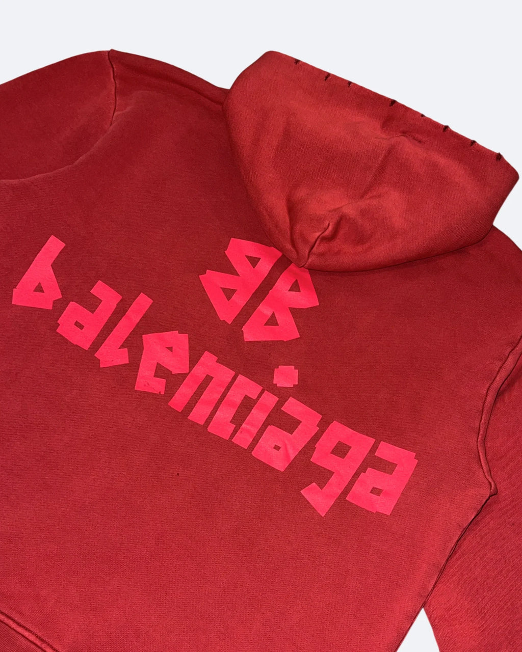 Balenciaga - Mikina Red Tape Distressed - Sepraná červená