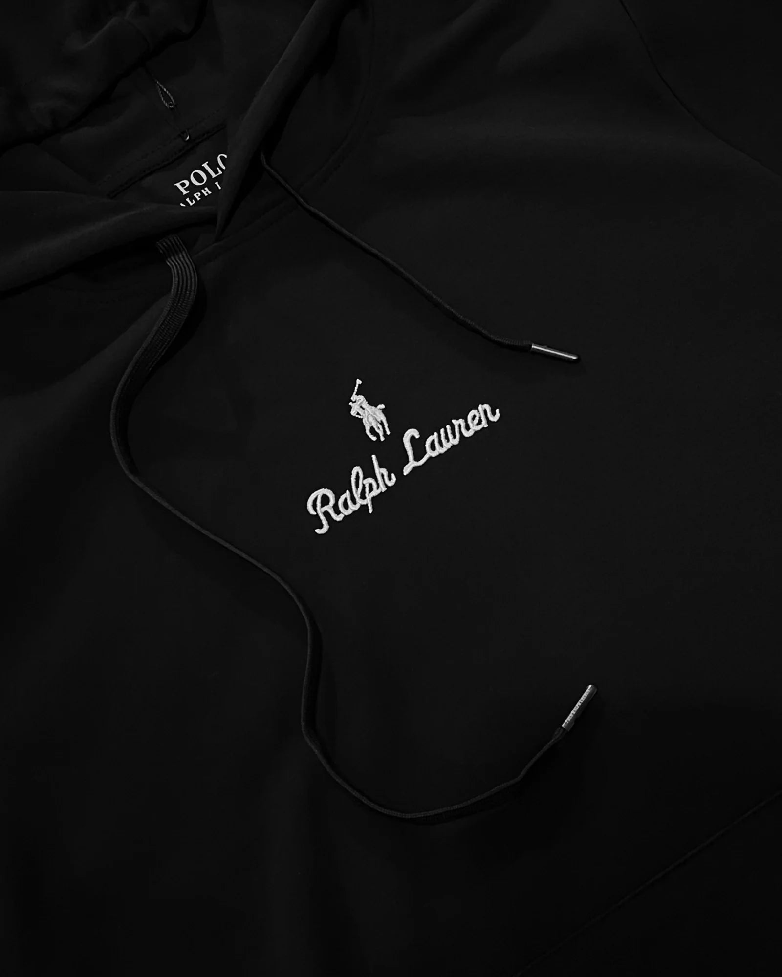Ralph Lauren - mikina s kapucí s výšivkou loga Signature – černá
