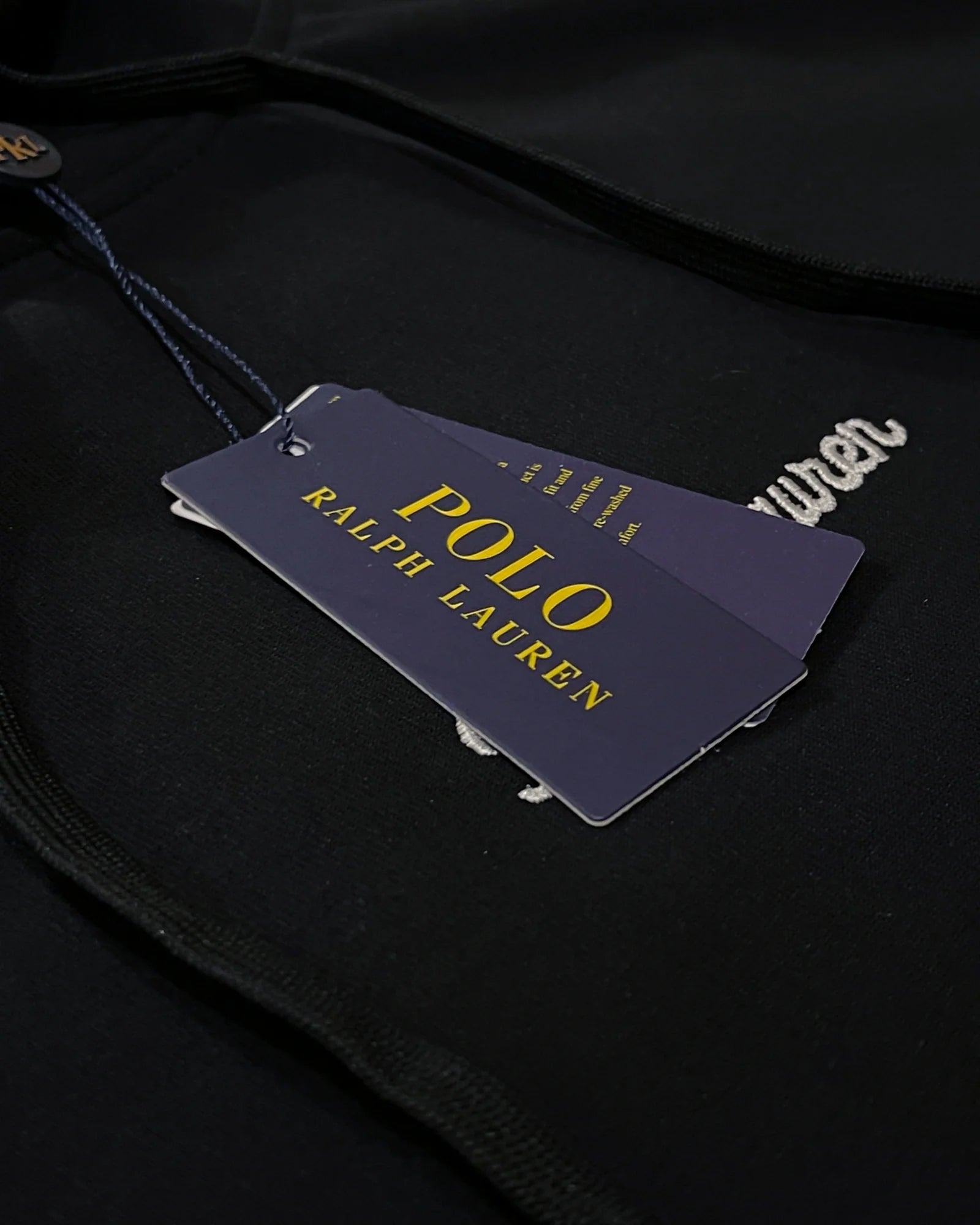 Ralph Lauren - mikina s kapucí s výšivkou loga Signature – černá