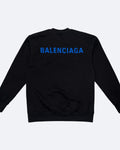 Balenciaga - Mikina s modrou logem - černá