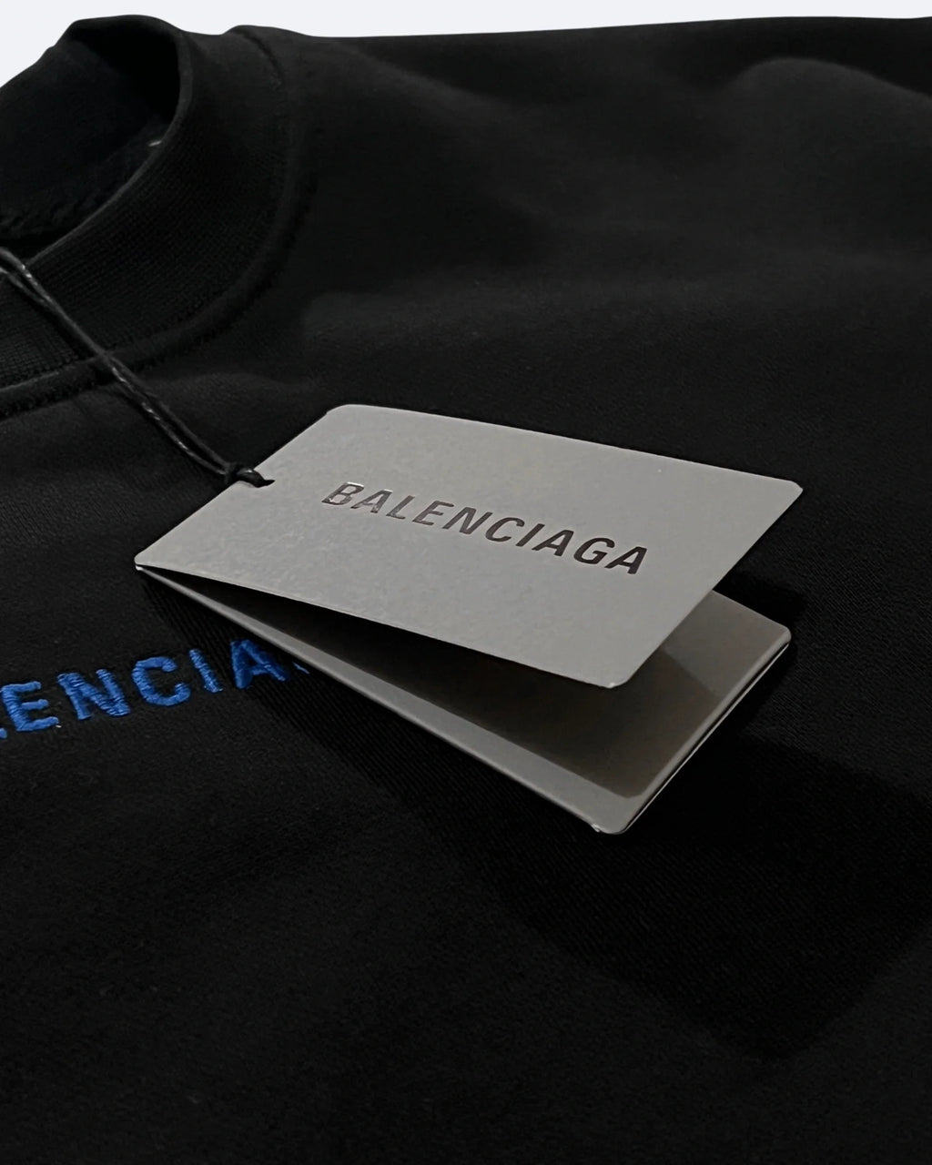 Balenciaga - Mikina s modrou logem - černá