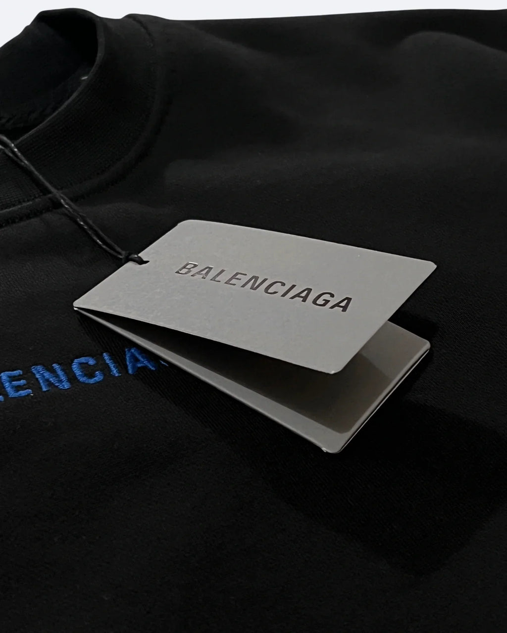 Balenciaga - Mikina s modrou logem - černá