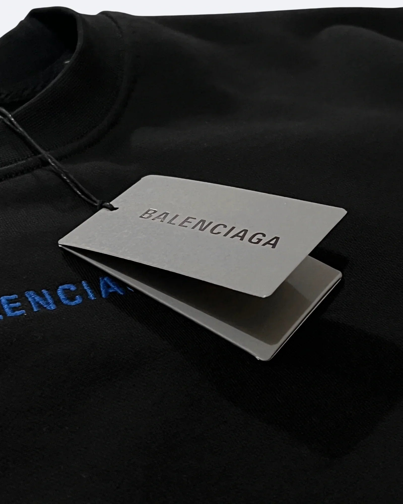 Balenciaga - Mikina s modrou logem - černá