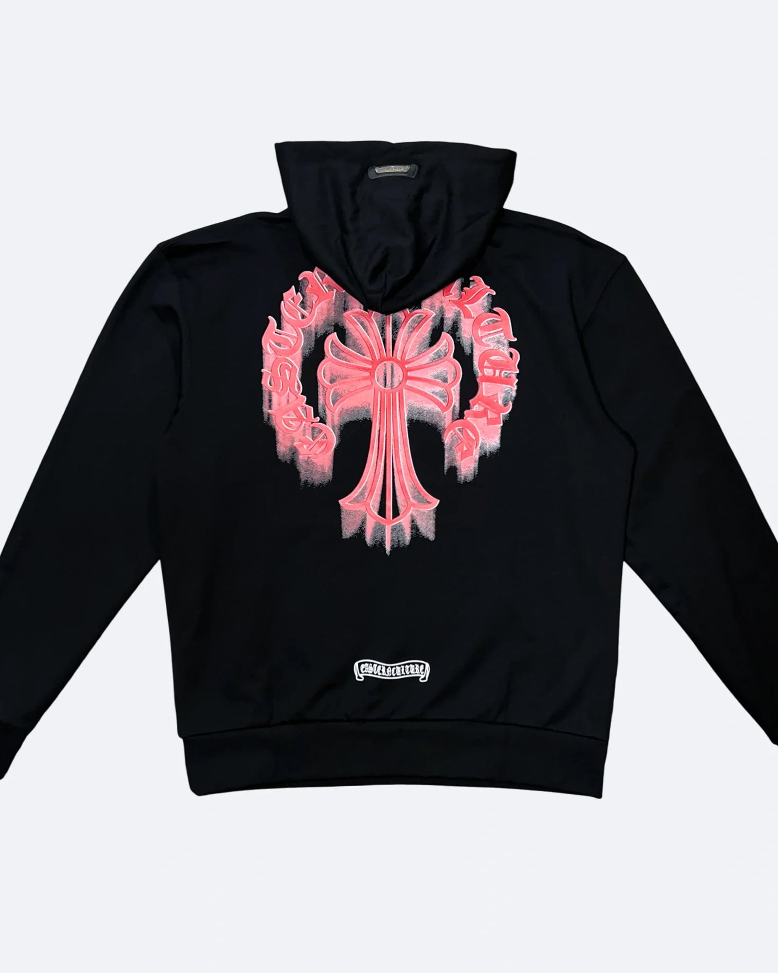 Chrome Hearts – Černá mikina s kapucí a červeným logem