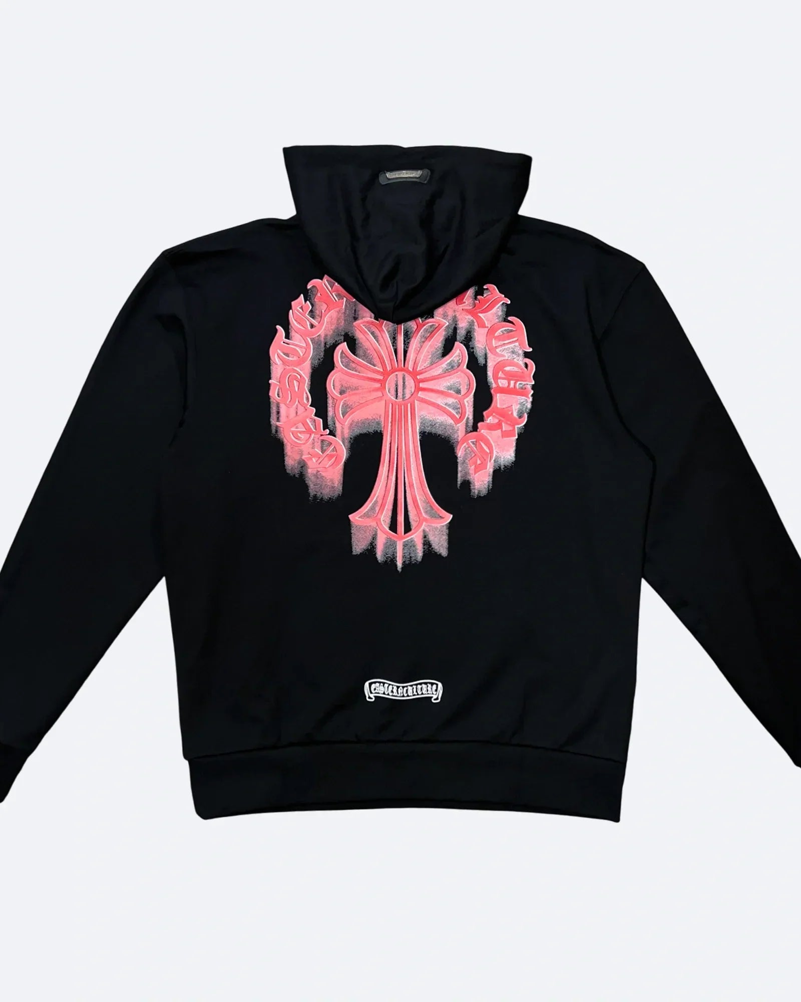 Chrome Hearts – Černá mikina s kapucí a červeným logem