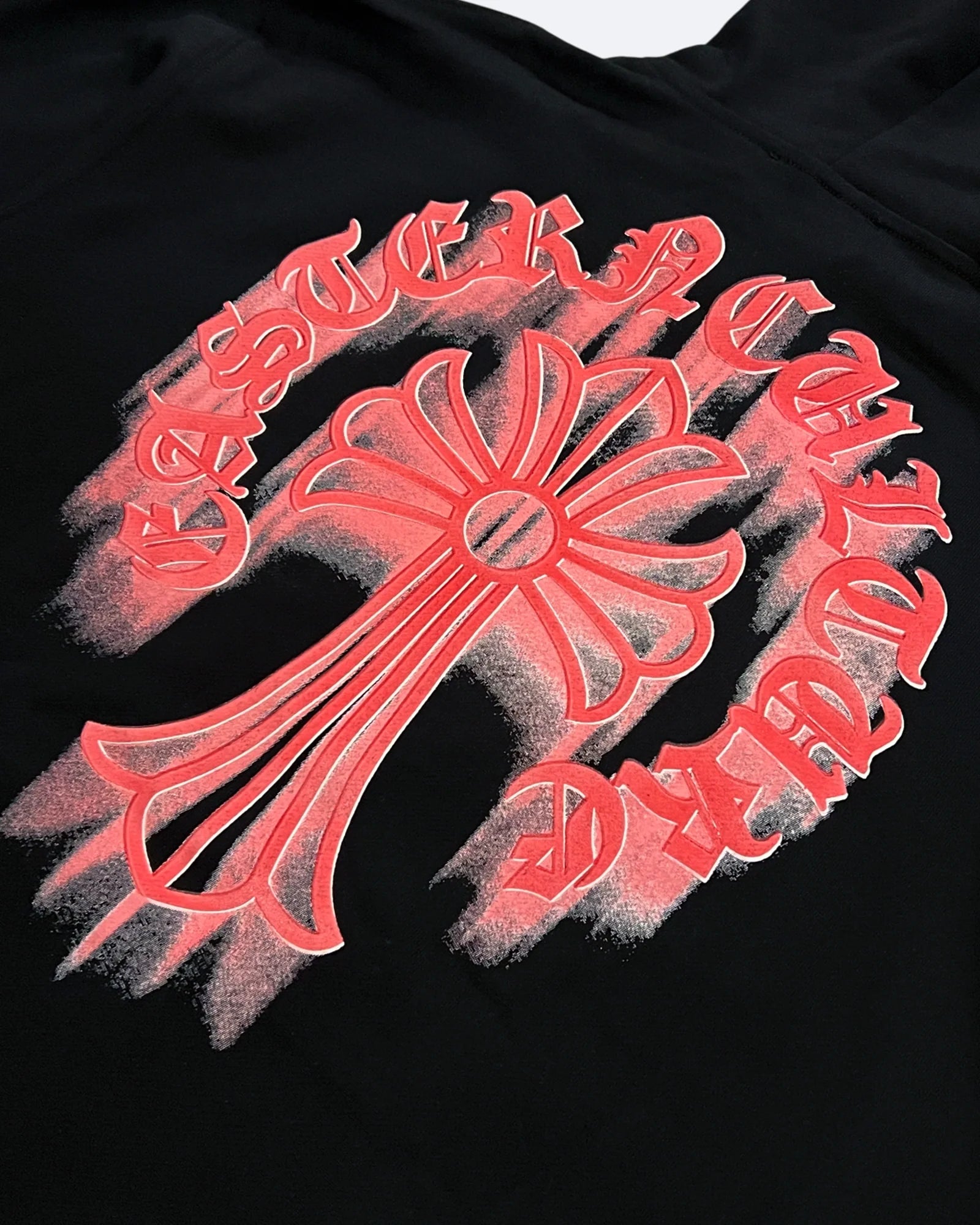 Chrome Hearts – Černá mikina s kapucí a červeným logem