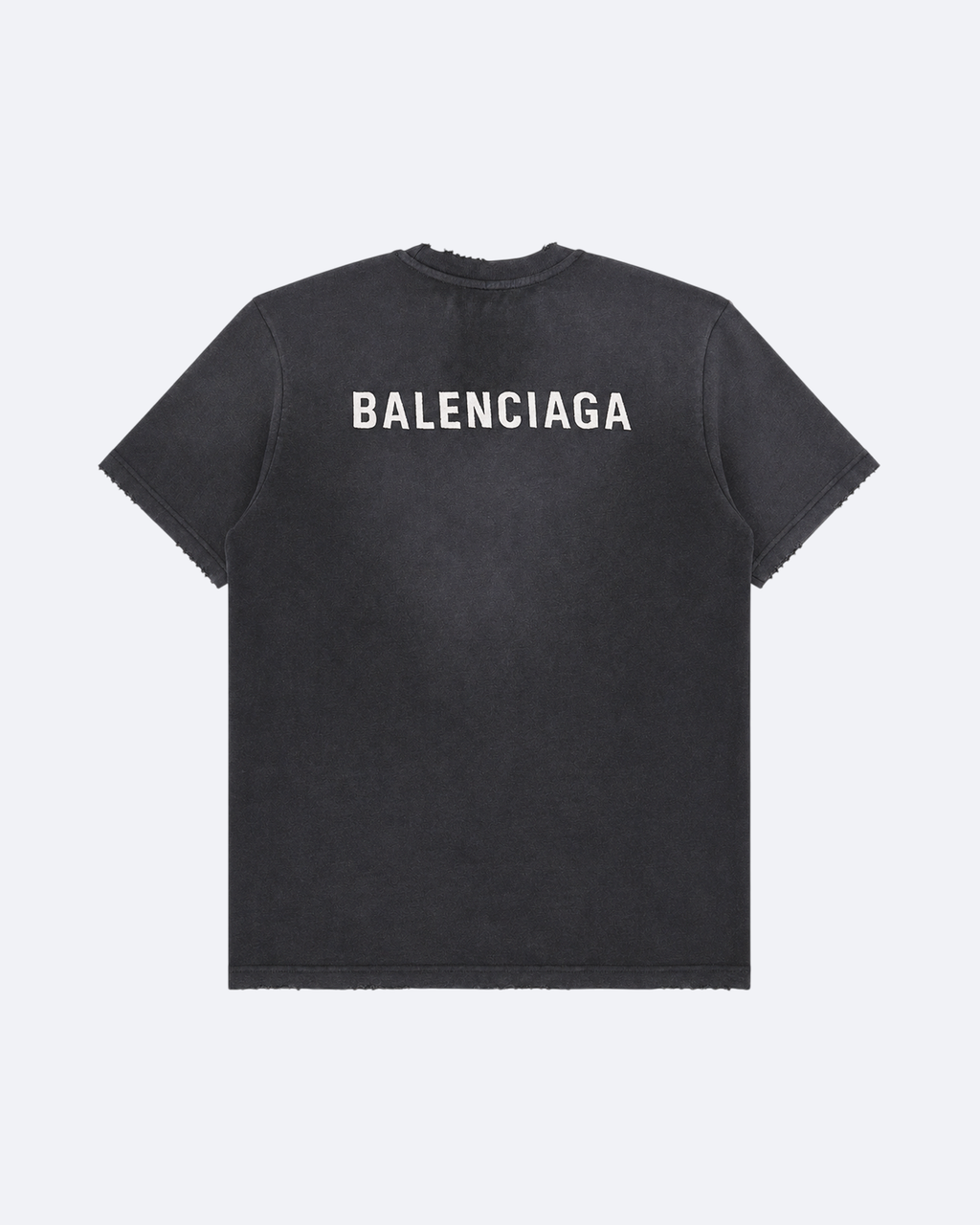 Balenciaga - Classic Logo Distressed T-Shirt - Dark Gray