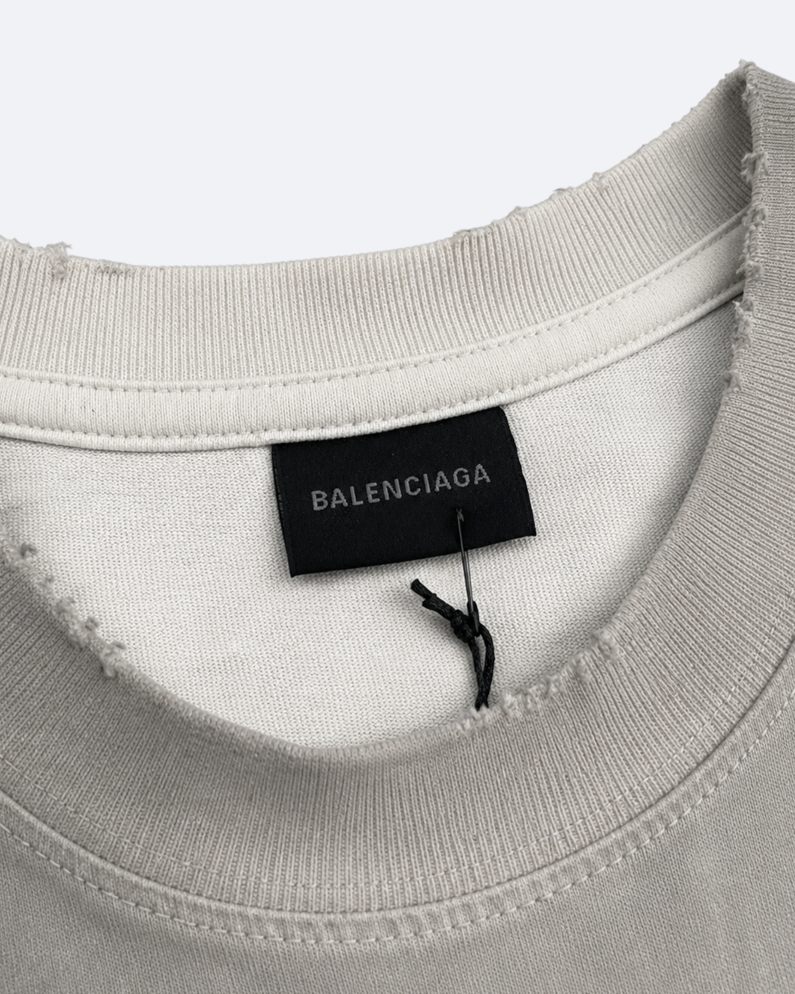 Balenciaga - Classic Logo Distressed T-Shirt - Dirty White