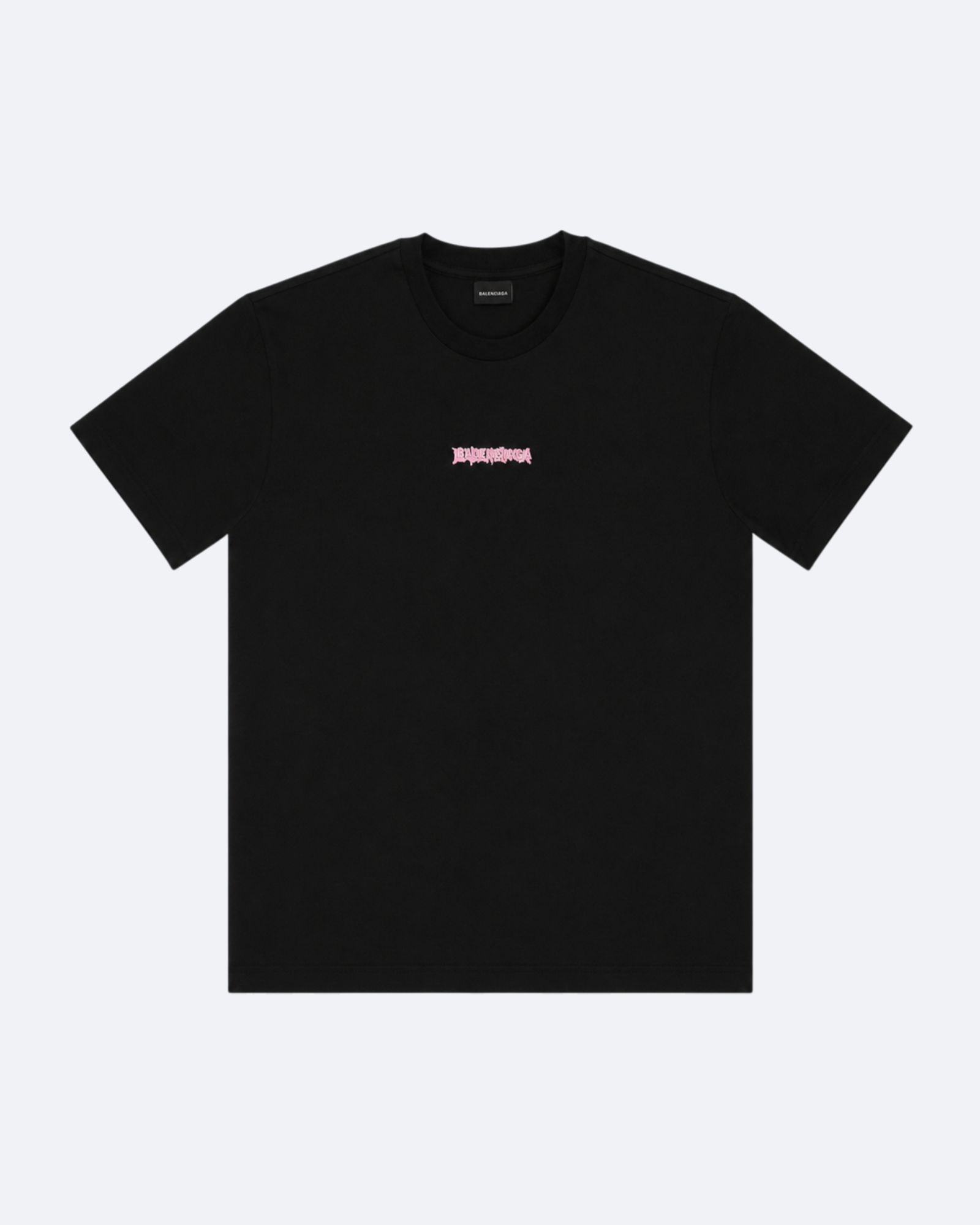 Balenciaga - Sticky Pink Logo Distressed T-Shirt - Black